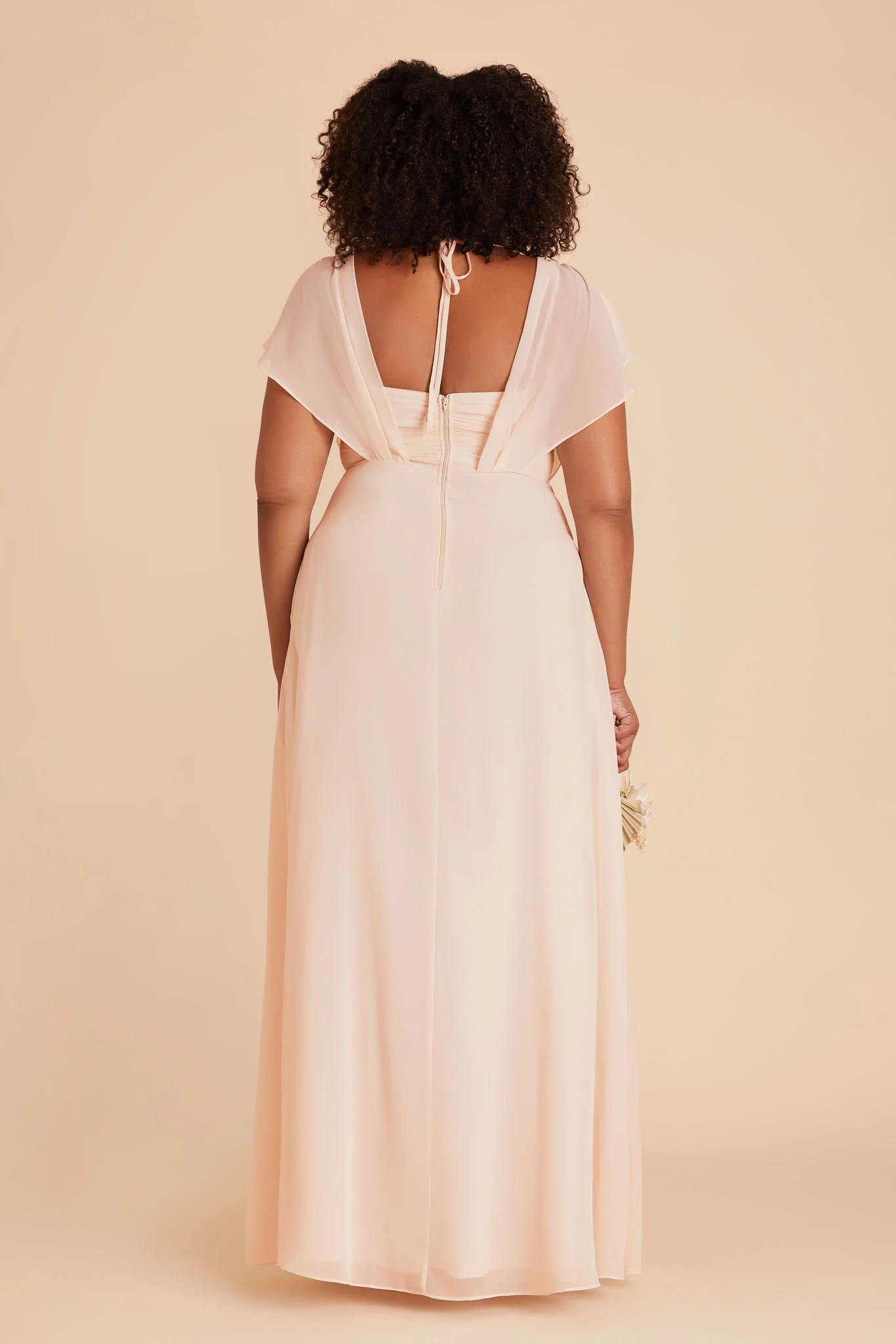 Violet Chiffon Dress - Pale Blush - Image 17