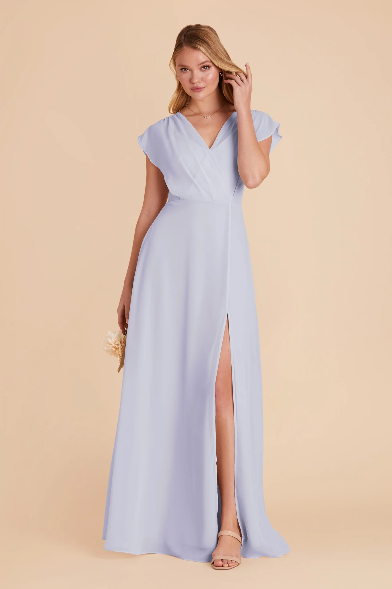 Violet Chiffon Dress - Periwinkle Blue - Image 3