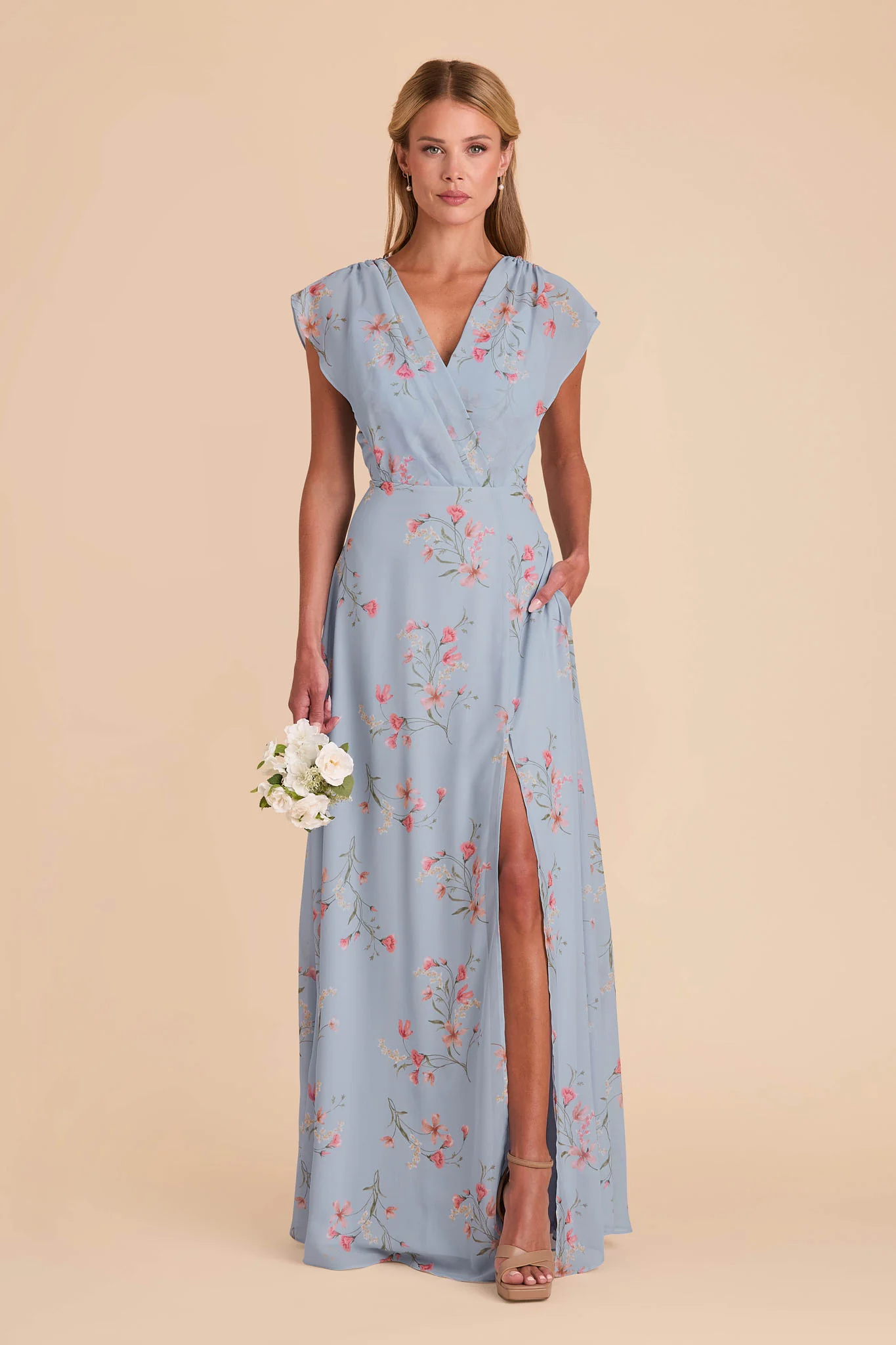 Violet Chiffon Dress - Periwinkle Blue Le Fleur - Image 3