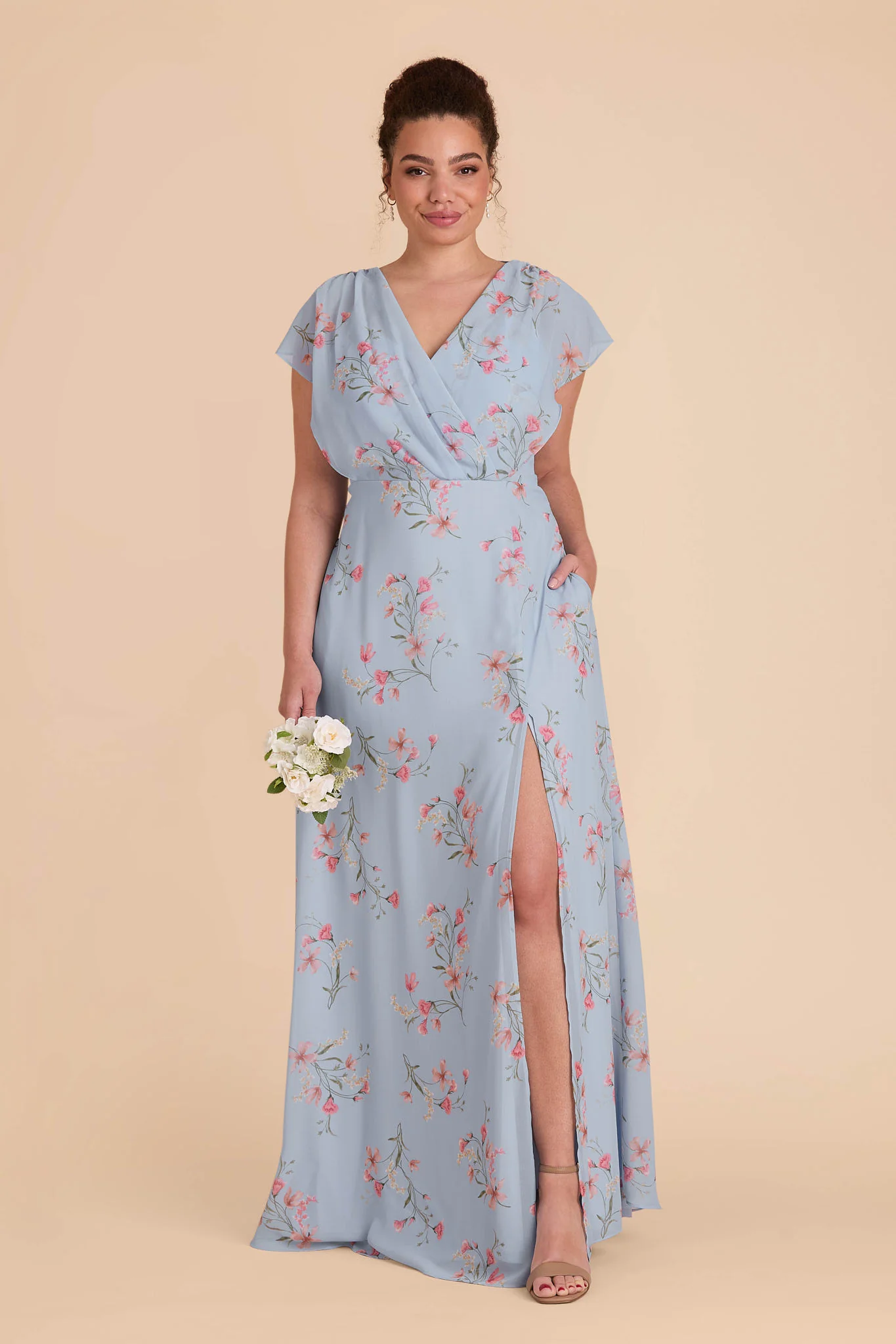 Violet Chiffon Dress - Periwinkle Blue Le Fleur - Image 7