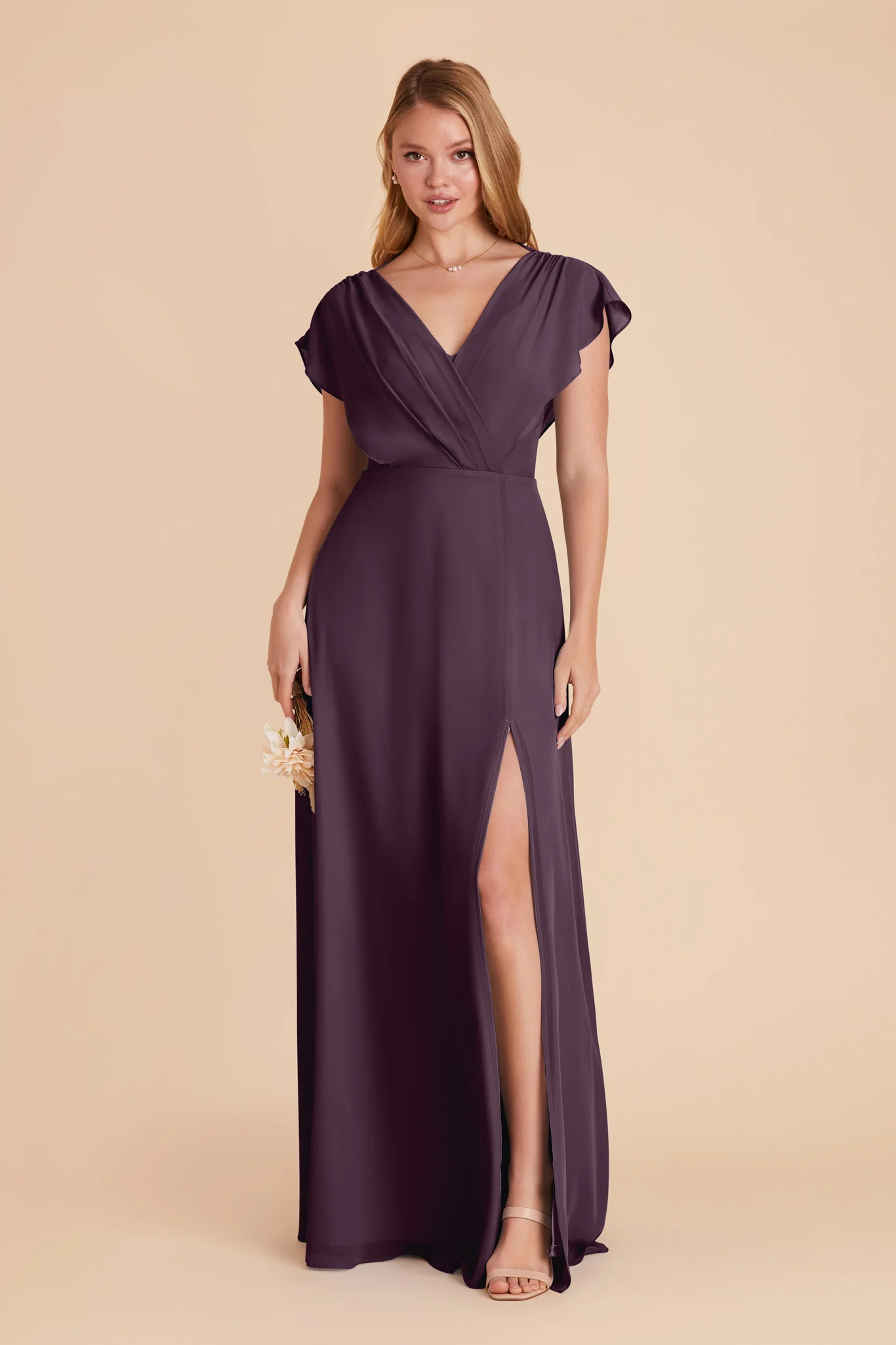 Violet Chiffon Dress - Plum