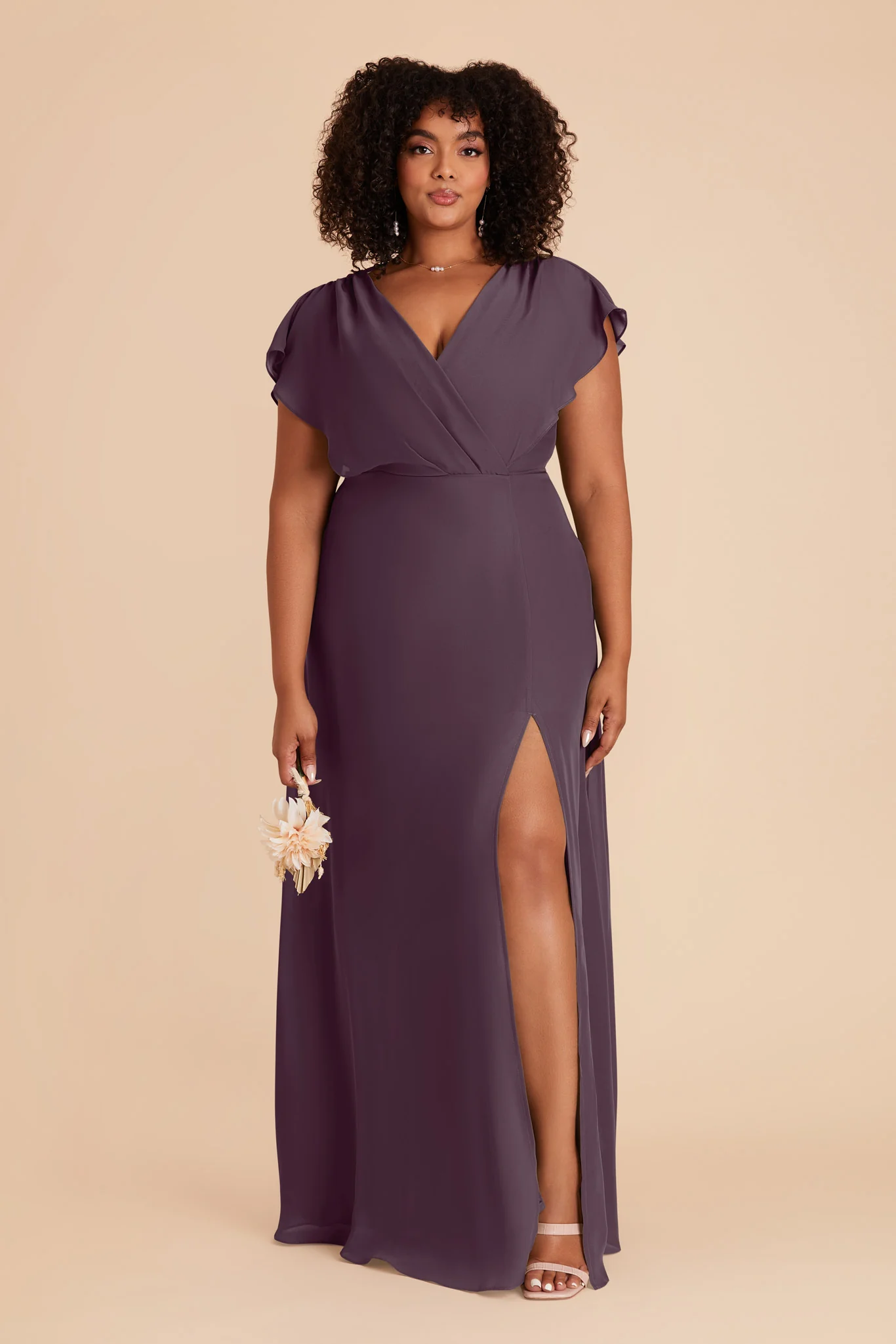Violet Chiffon Dress - Plum - Image 13