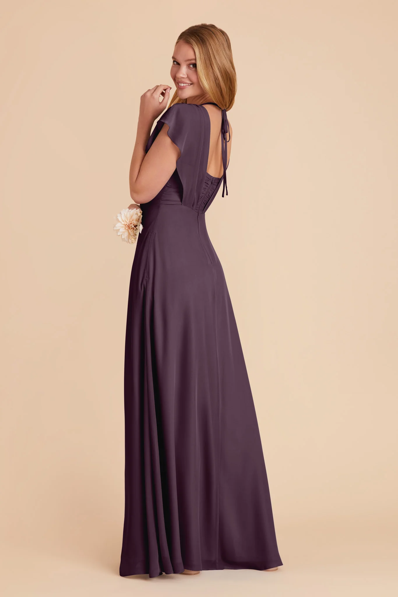 Violet Chiffon Dress - Plum - Image 15