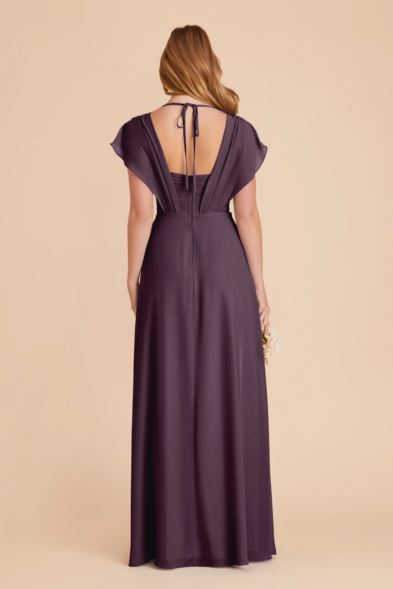 Violet Chiffon Dress - Plum - Image 16