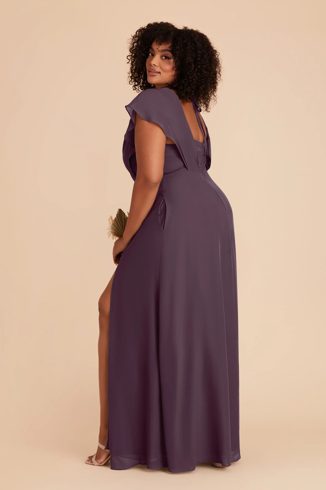Violet Chiffon Dress - Plum - Image 17