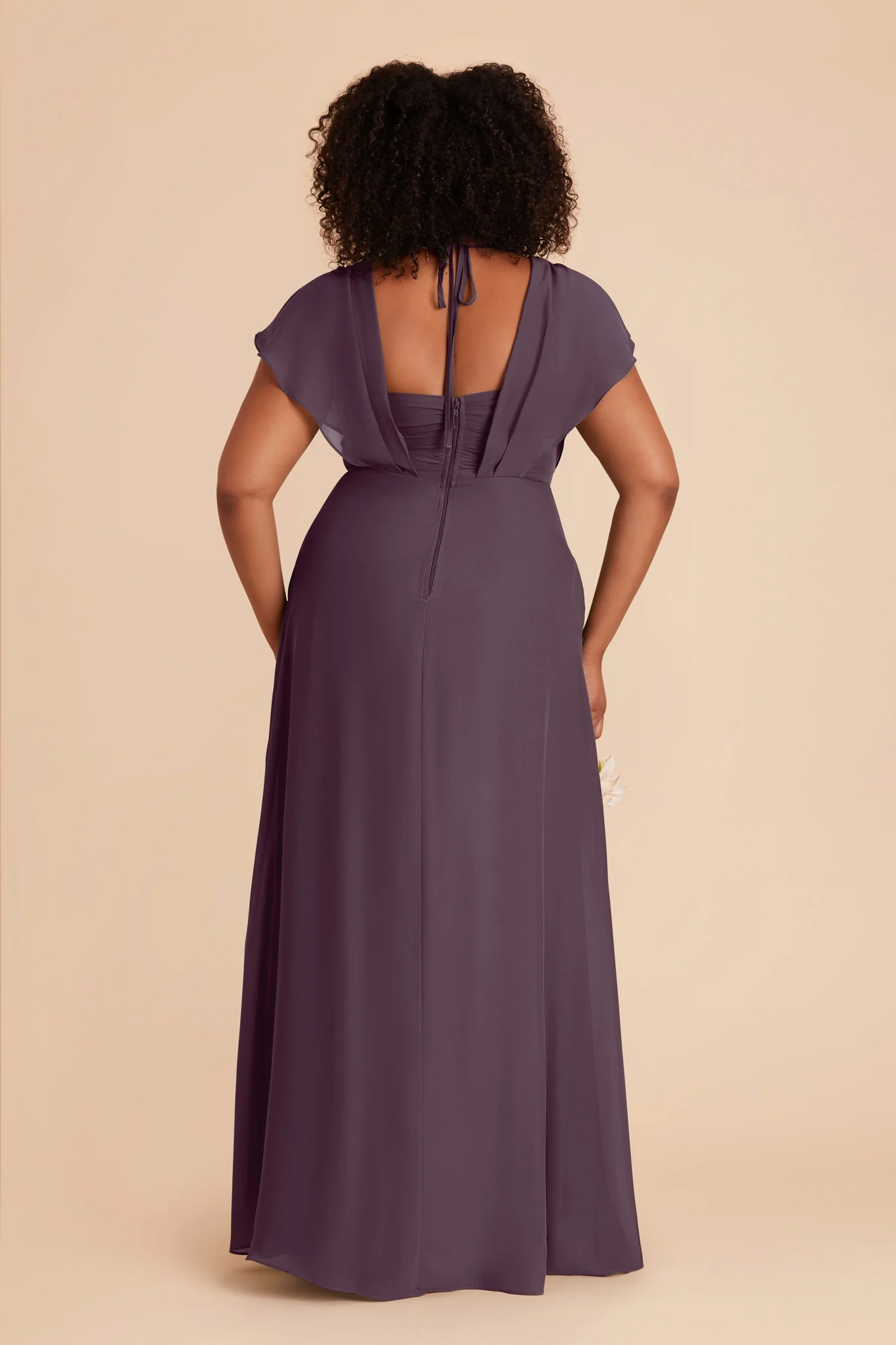 Violet Chiffon Dress - Plum - Image 18