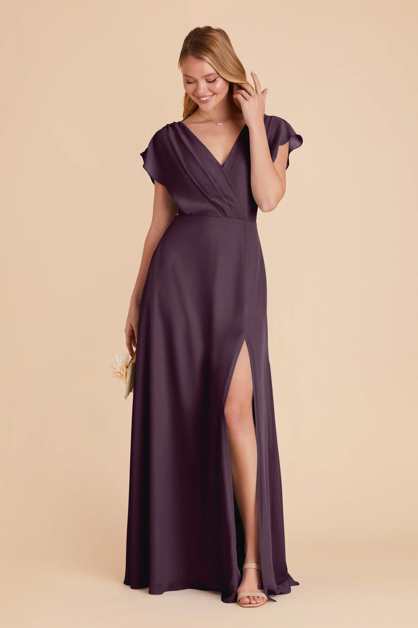 Violet Chiffon Dress - Plum - Image 7