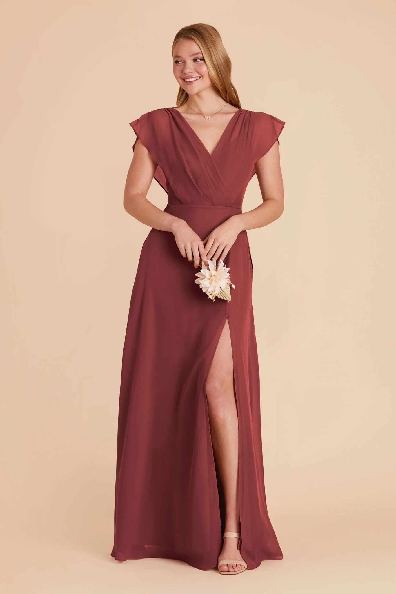 Violet Chiffon Dress - Rosewood - Image 6