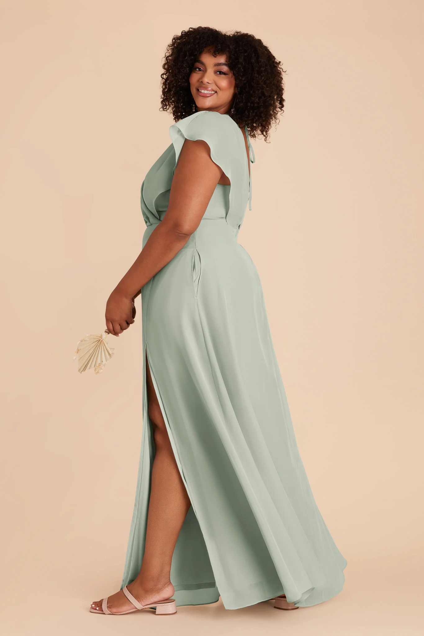 Violet Chiffon Dress - Sage - Image 16