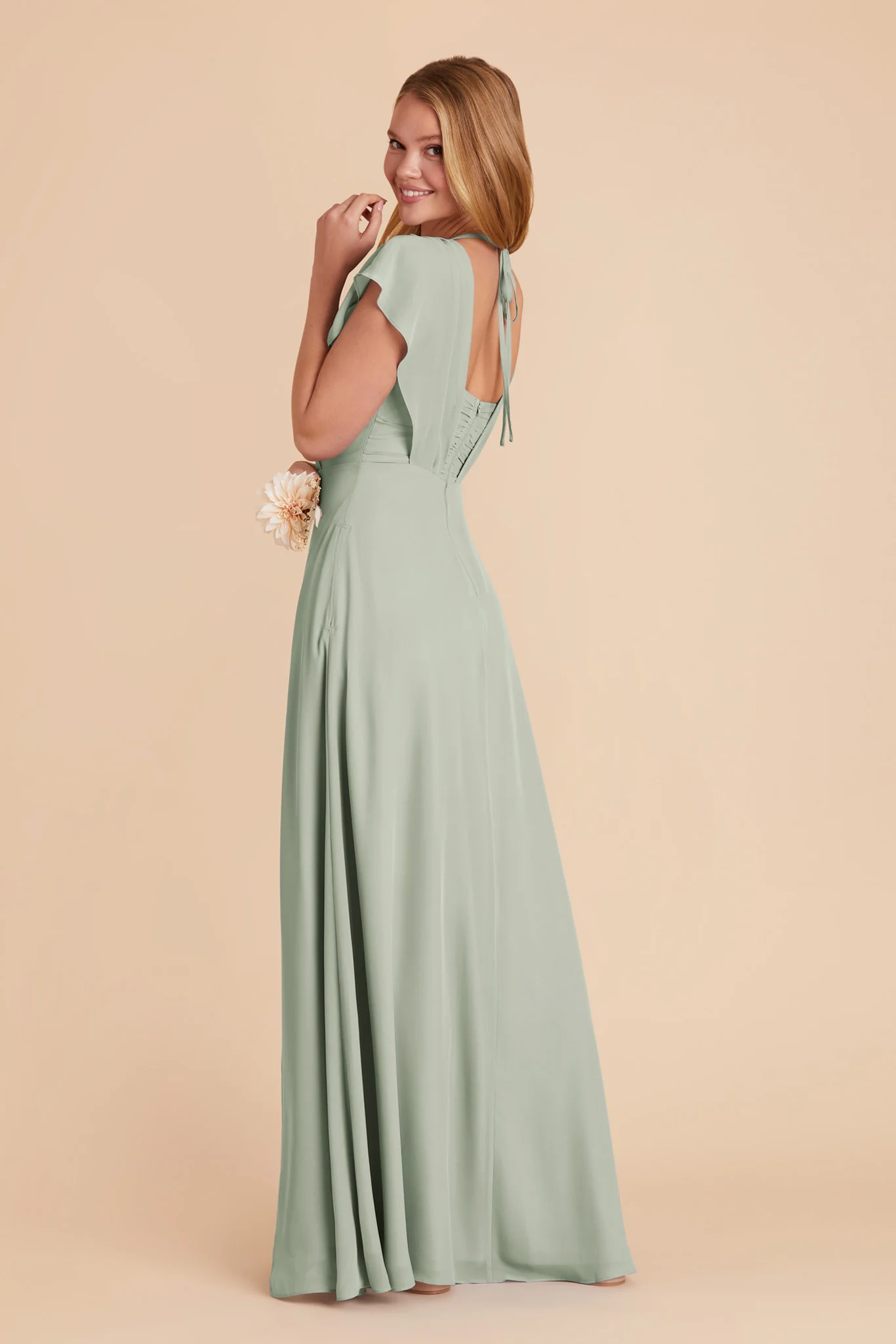 Violet Chiffon Dress - Sage - Image 17