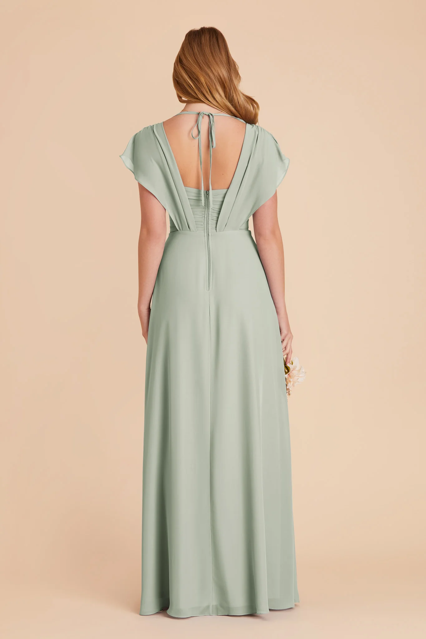 Violet Chiffon Dress - Sage - Image 18