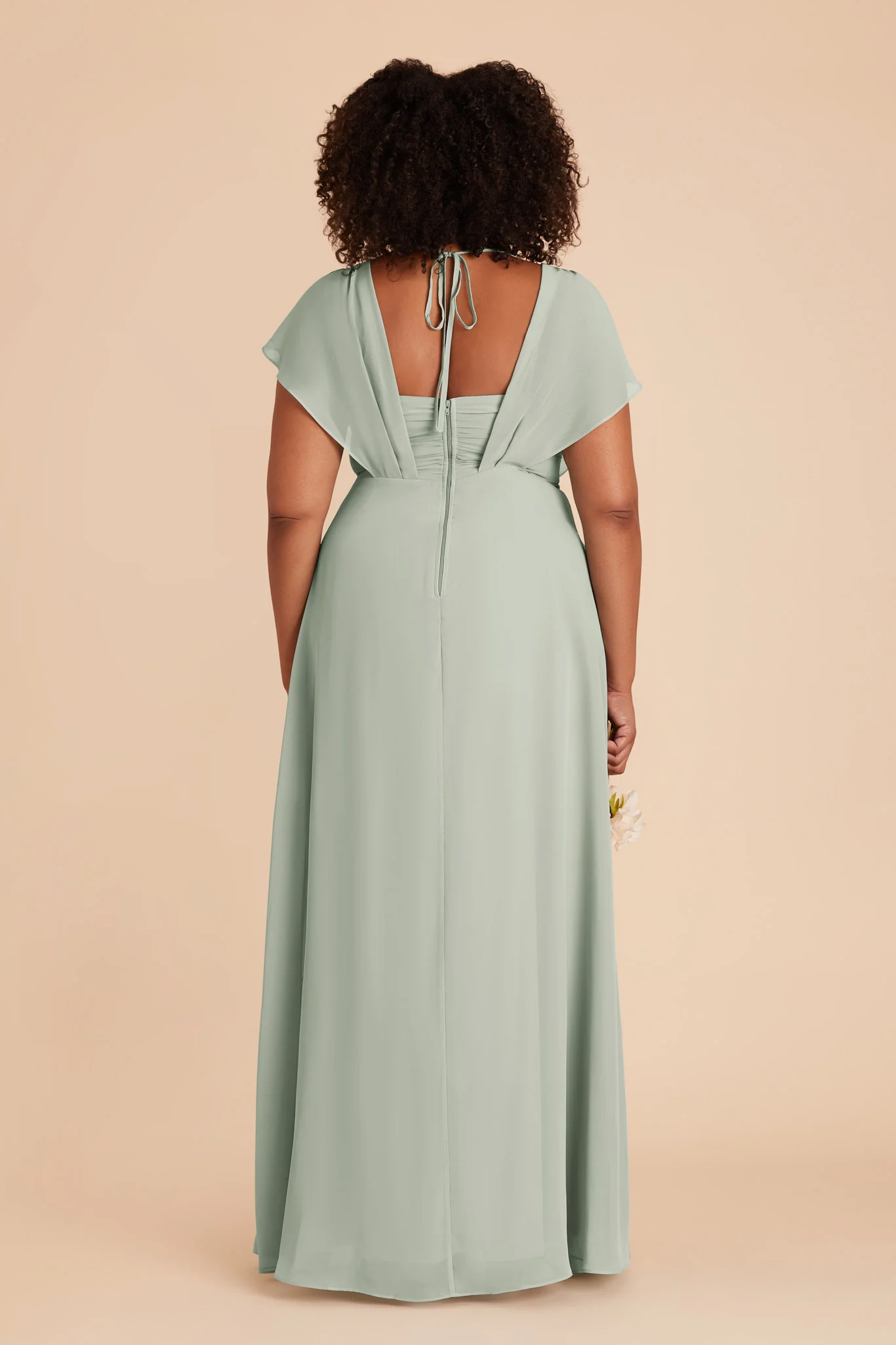 Violet Chiffon Dress - Sage - Image 19