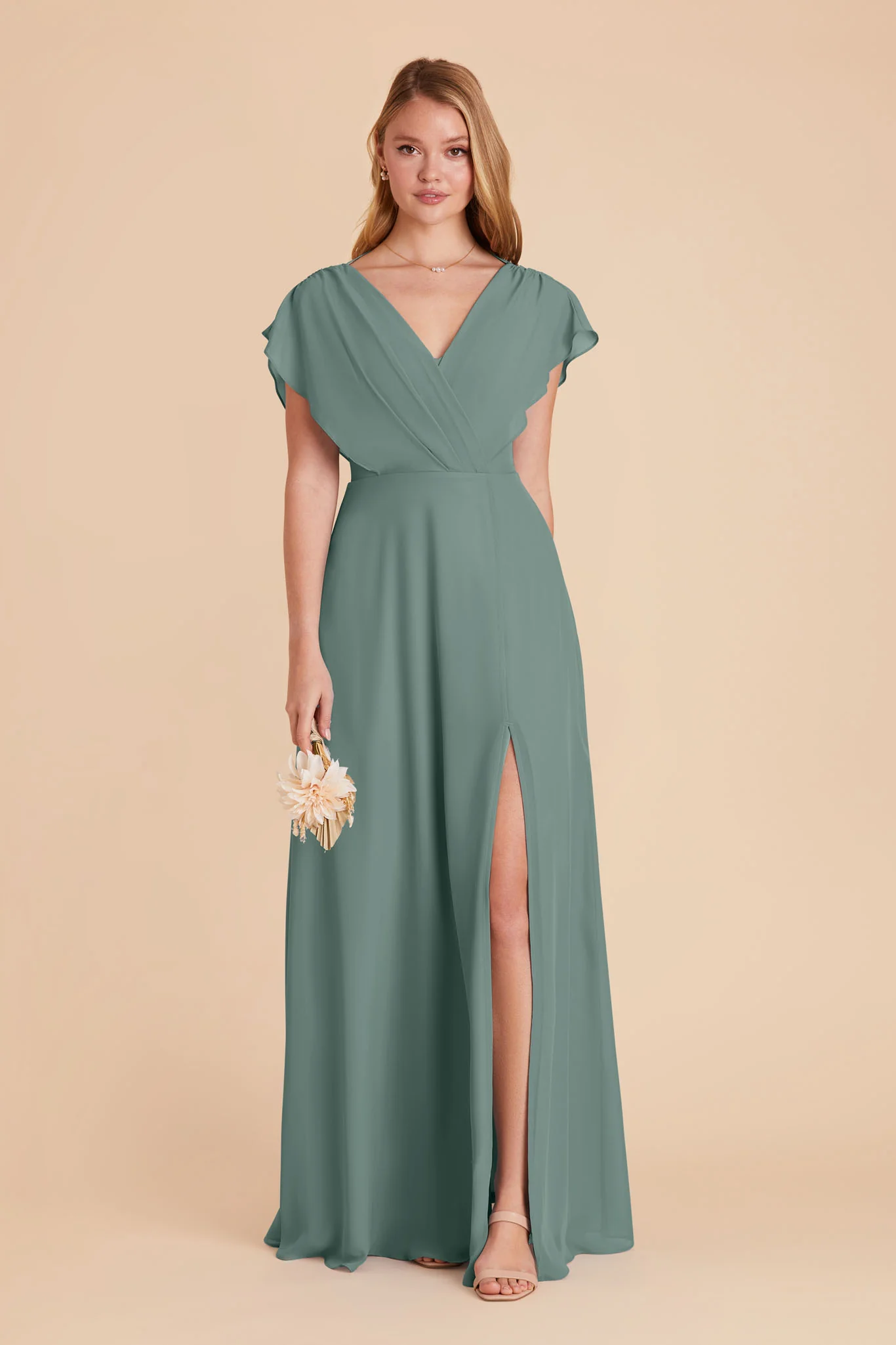 Violet Chiffon Dress - Sea Glass - Image 4