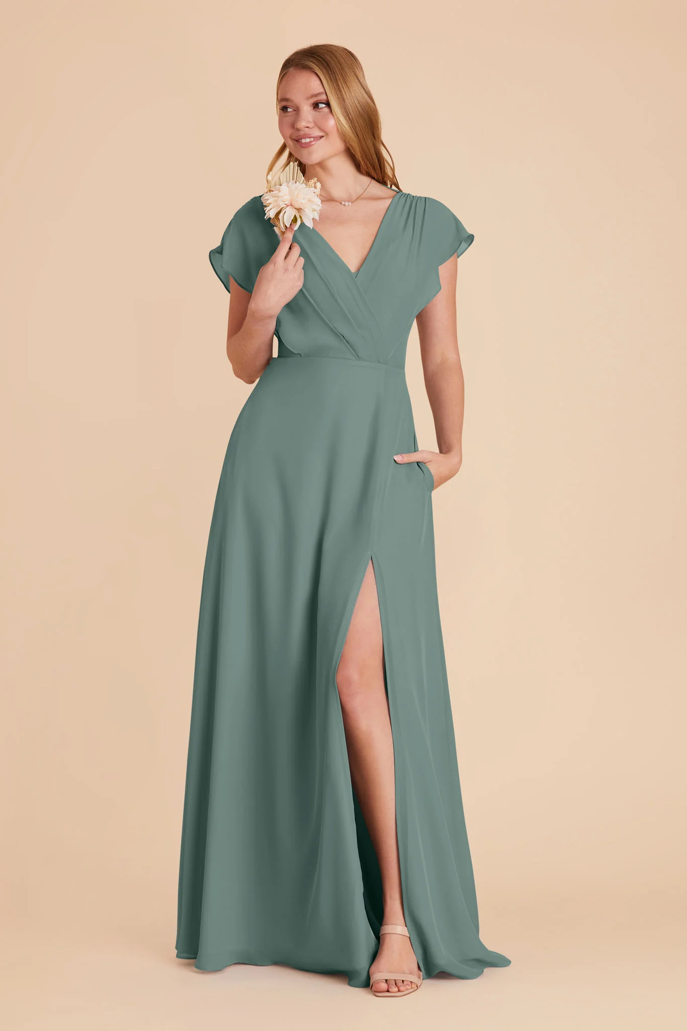 Violet Chiffon Dress - Sea Glass - Image 8