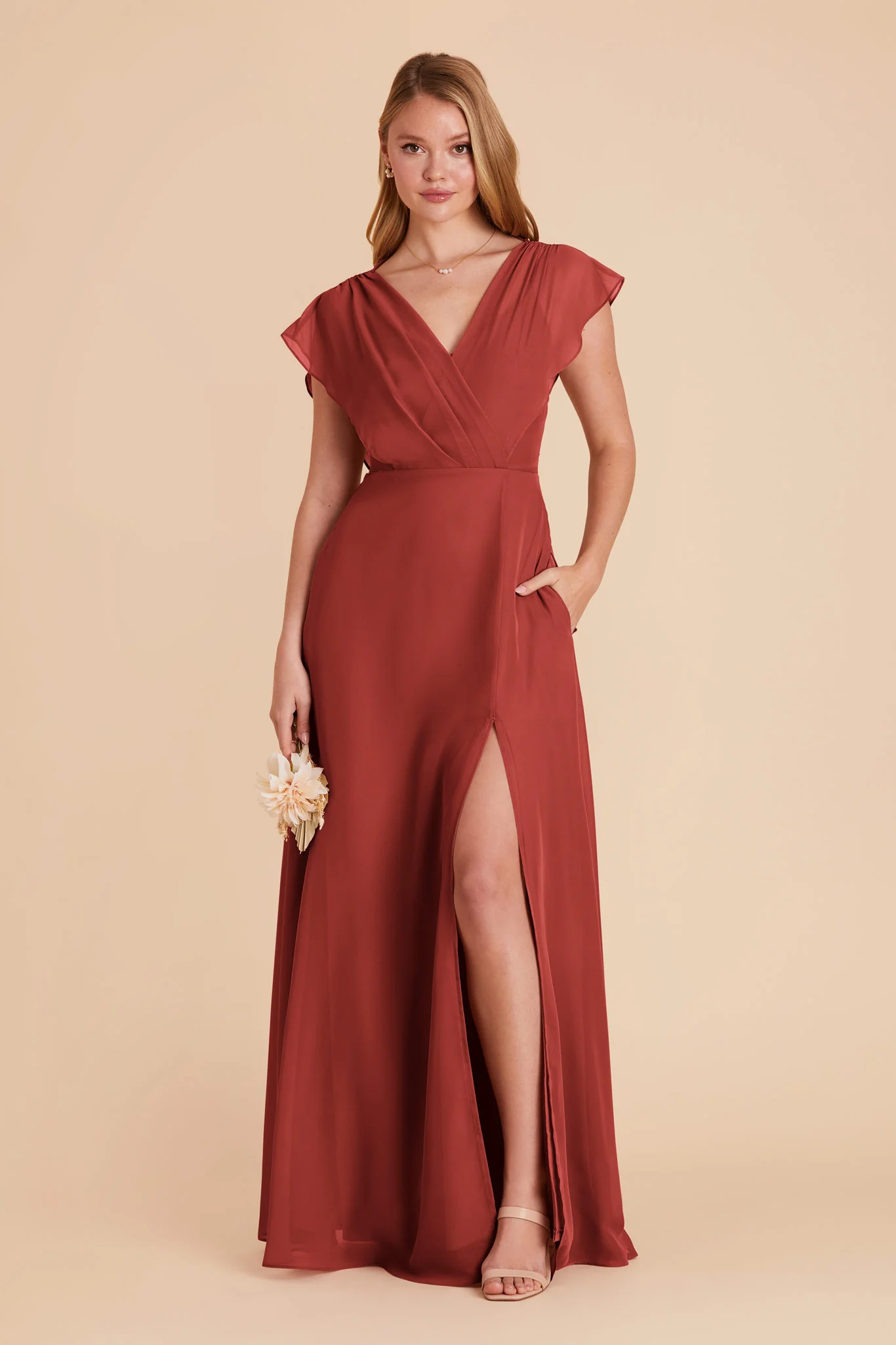 Violet Chiffon Dress - Spice - Image 10