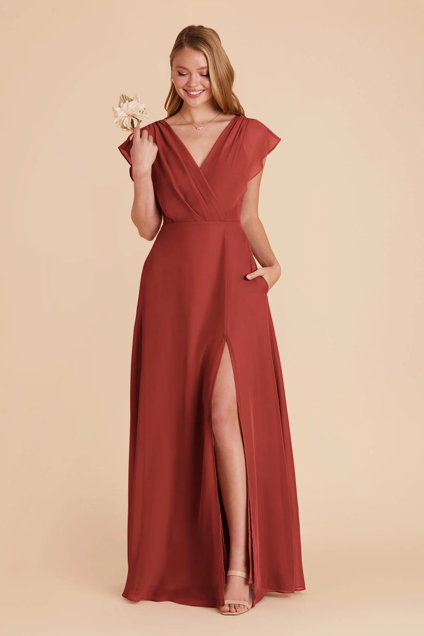 Violet Chiffon Dress - Spice - Image 11