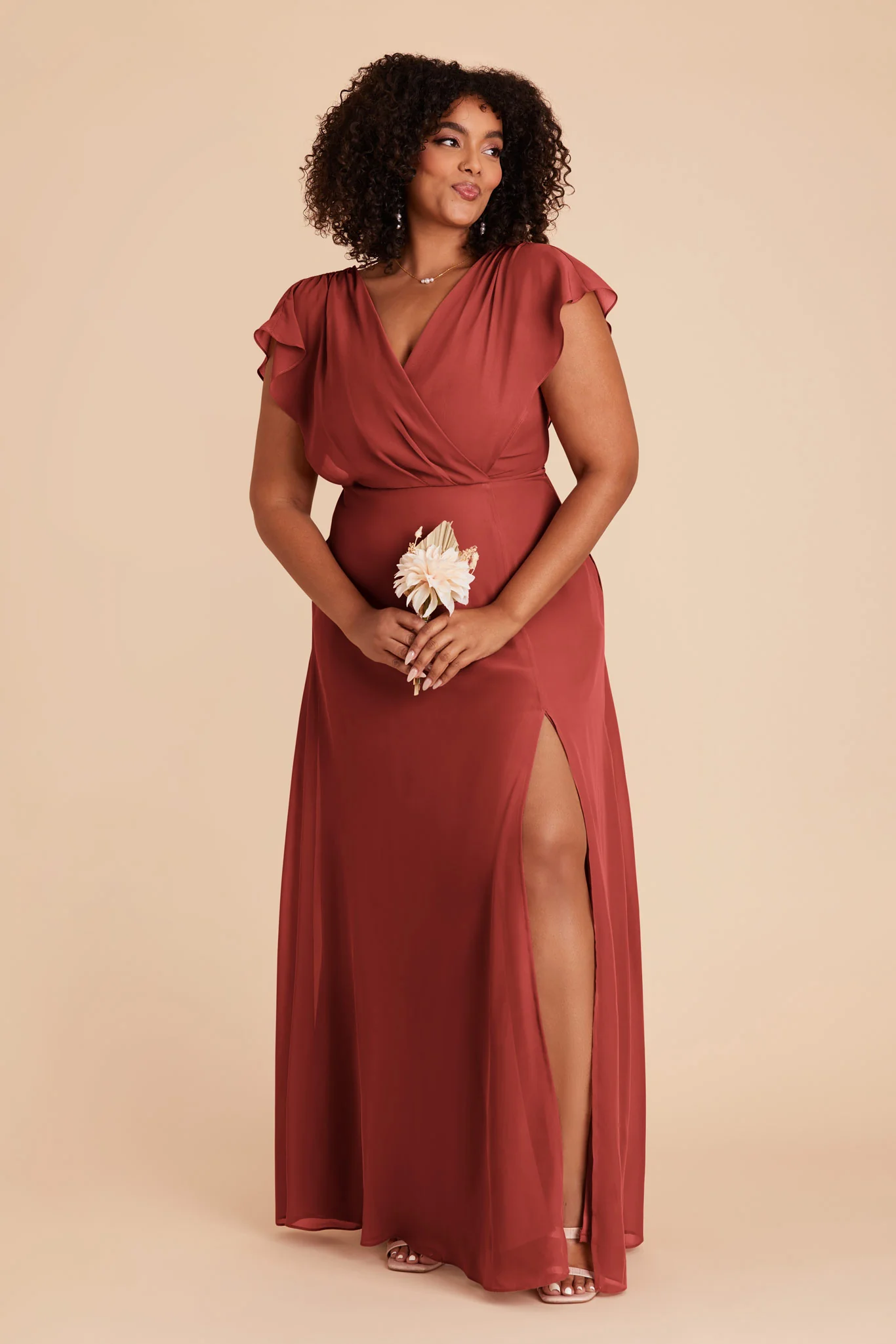 Violet Chiffon Dress - Spice - Image 12