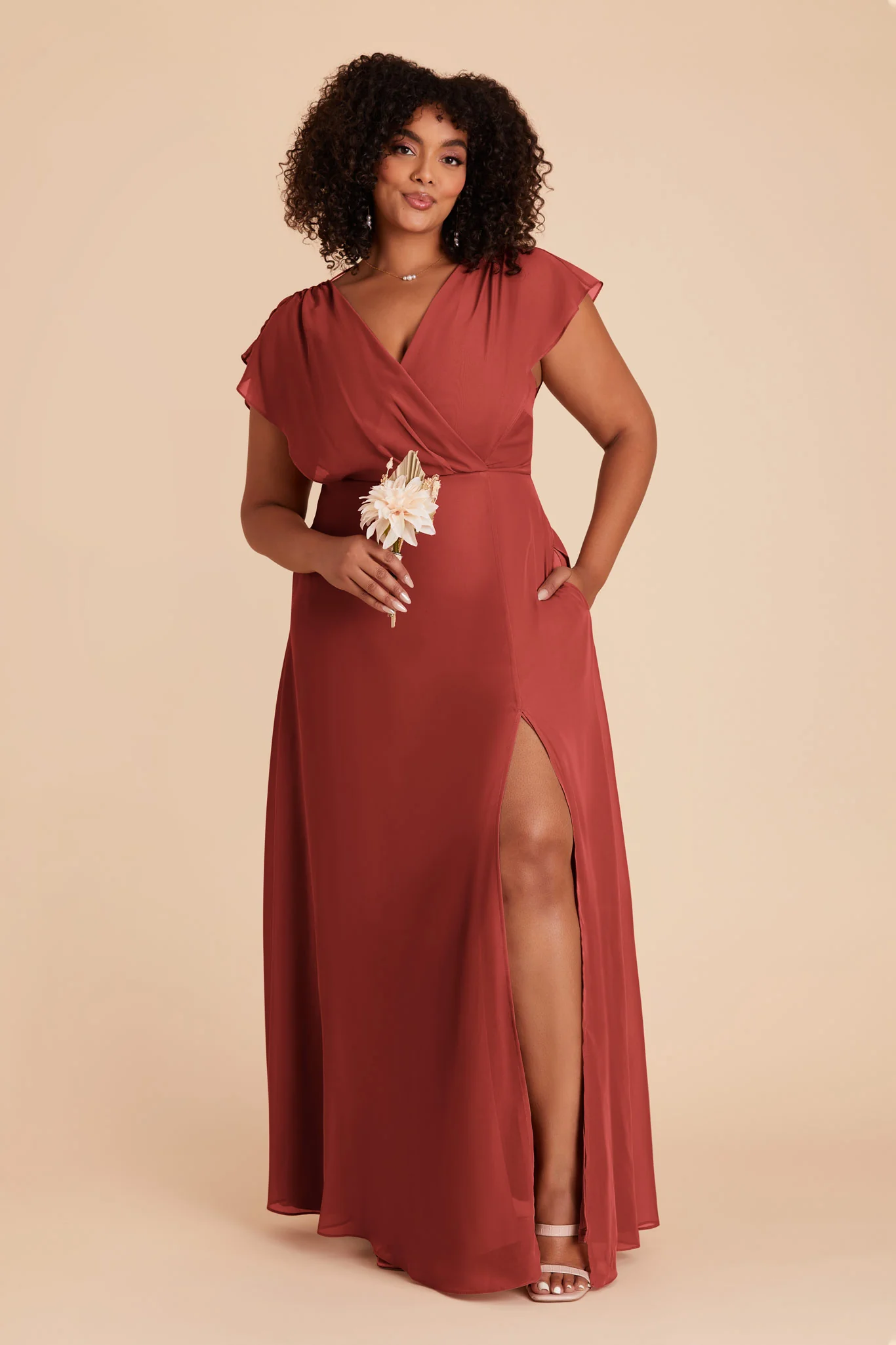 Violet Chiffon Dress - Spice - Image 13
