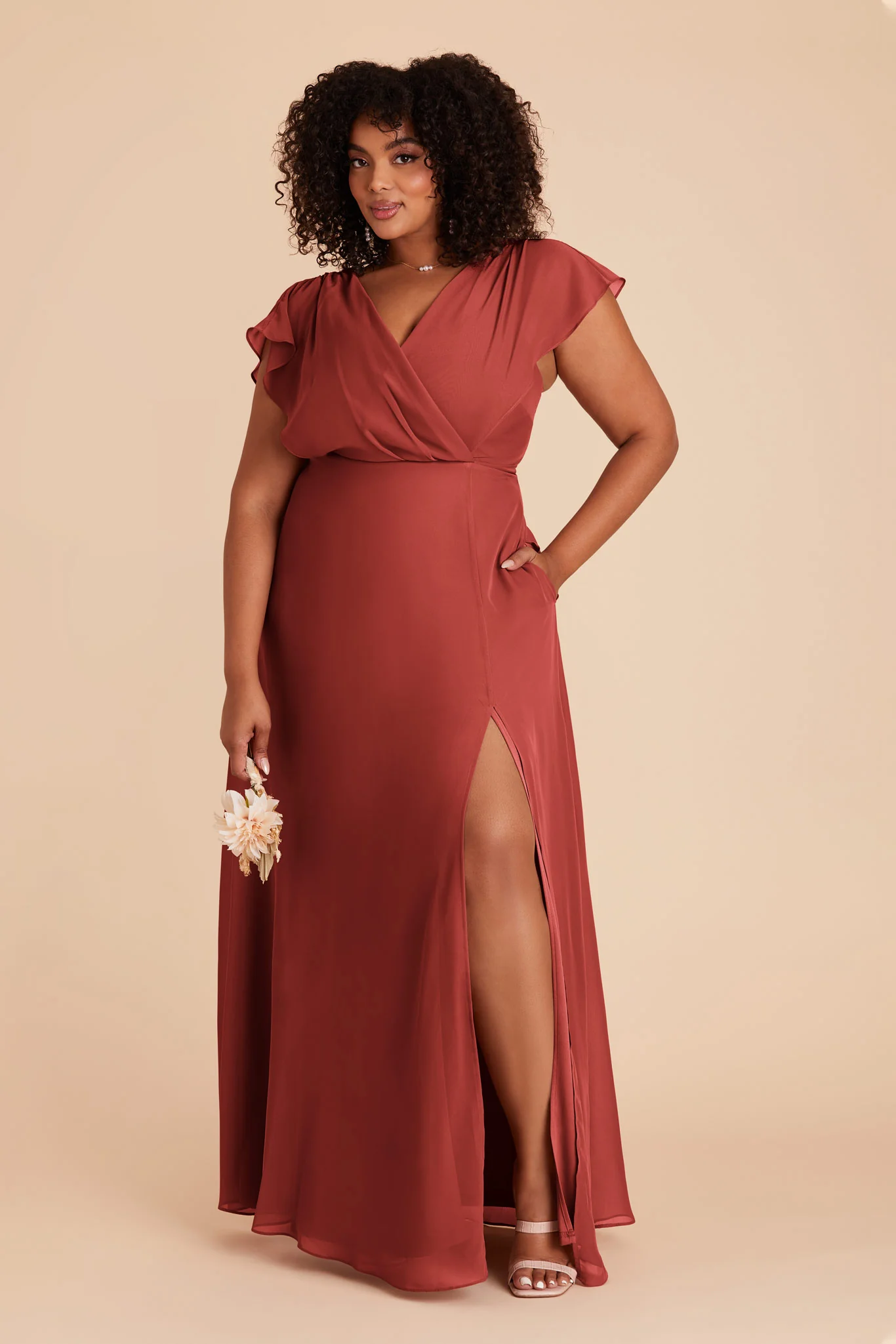 Violet Chiffon Dress - Spice - Image 2