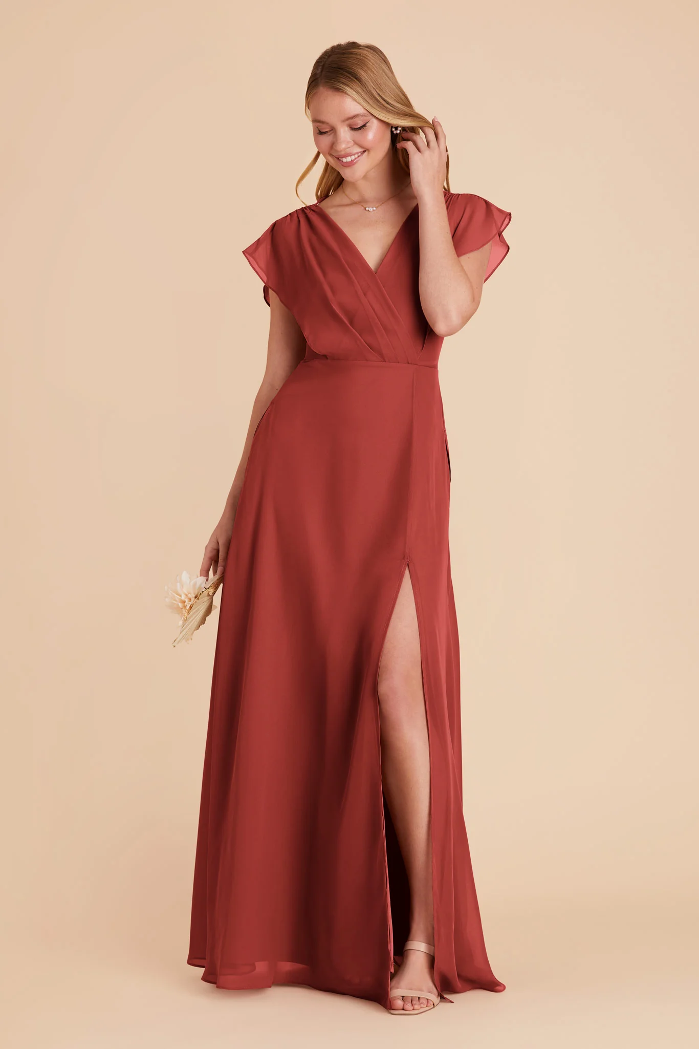 Violet Chiffon Dress - Spice - Image 3