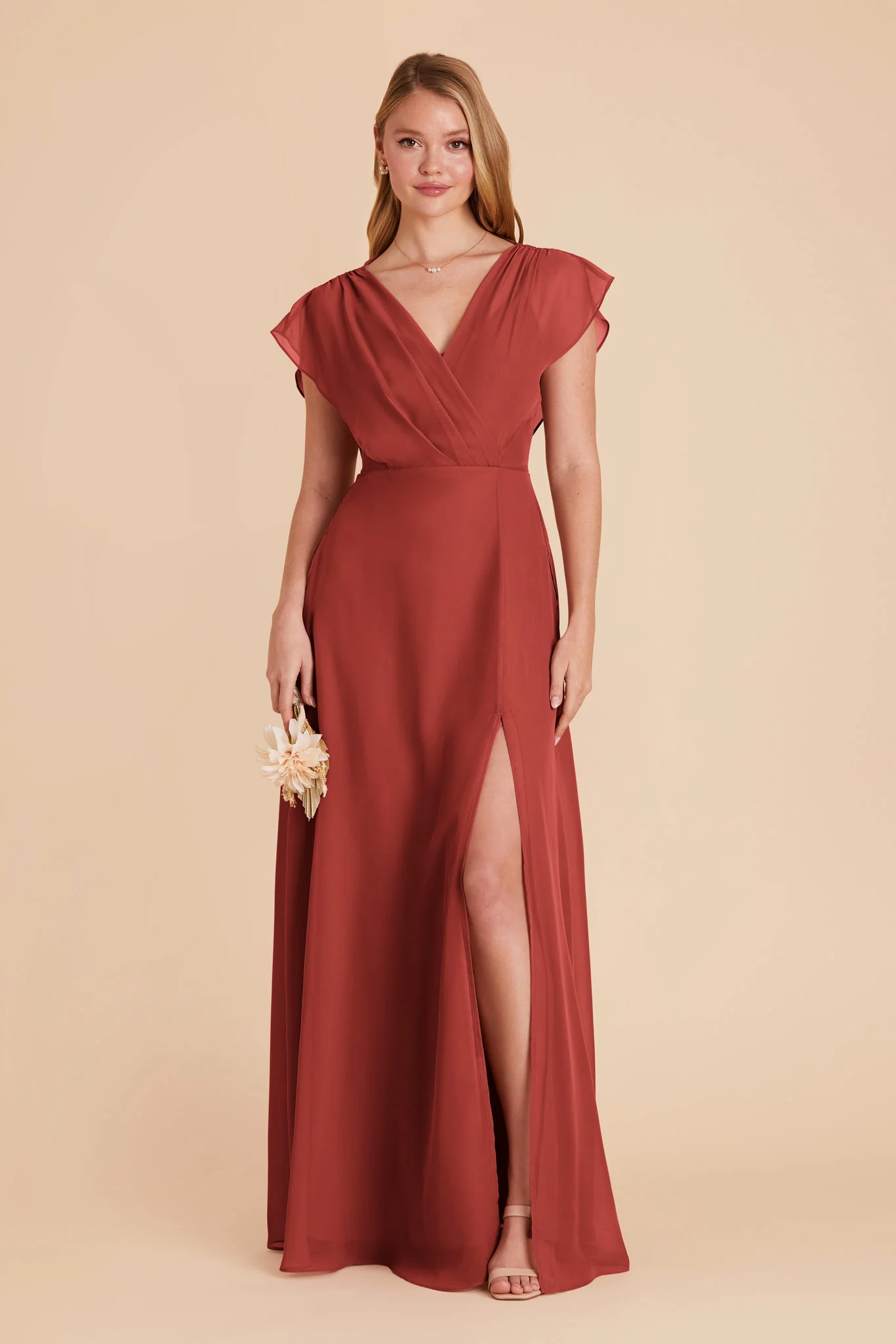 Violet Chiffon Dress - Spice - Image 4