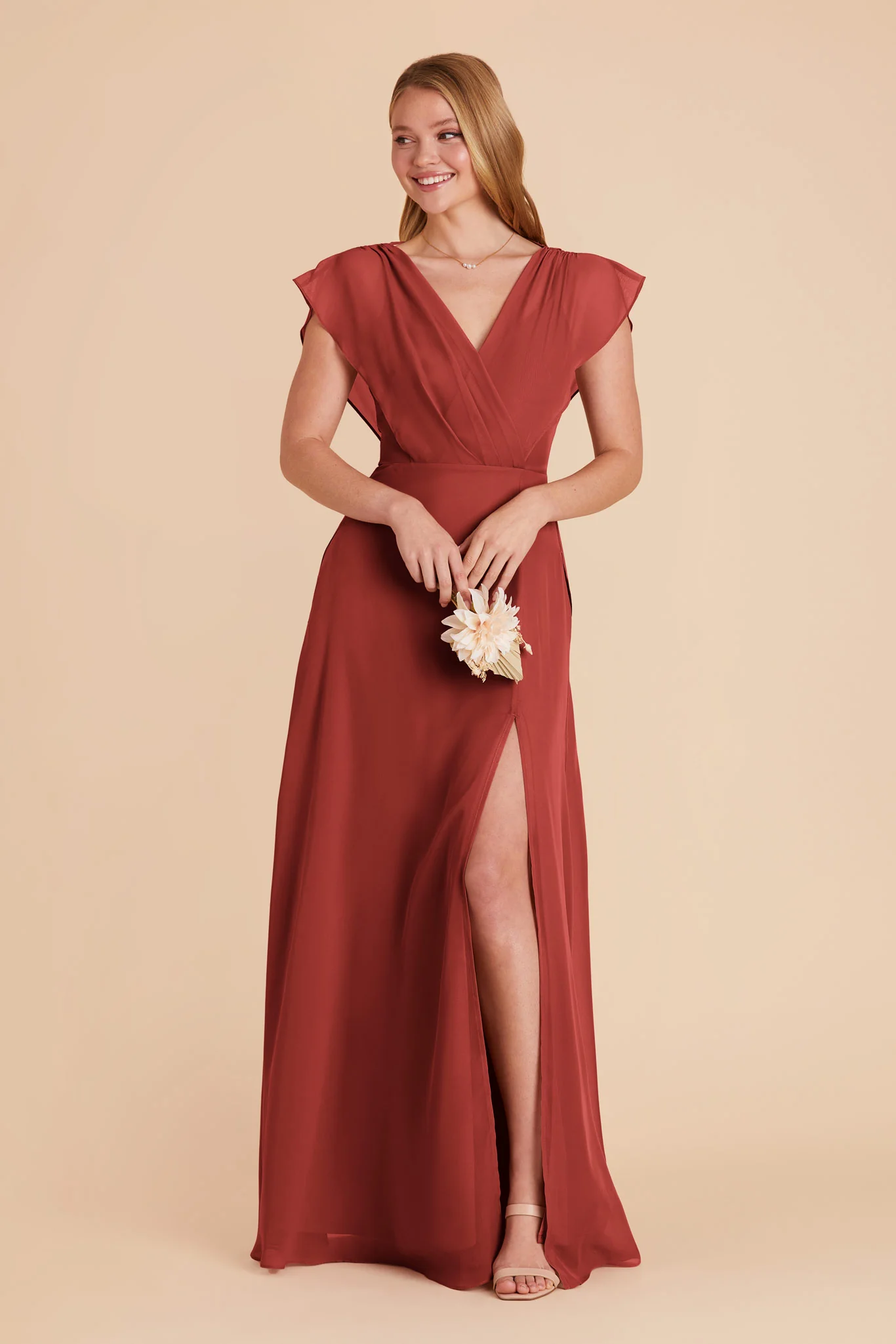 Violet Chiffon Dress - Spice - Image 5