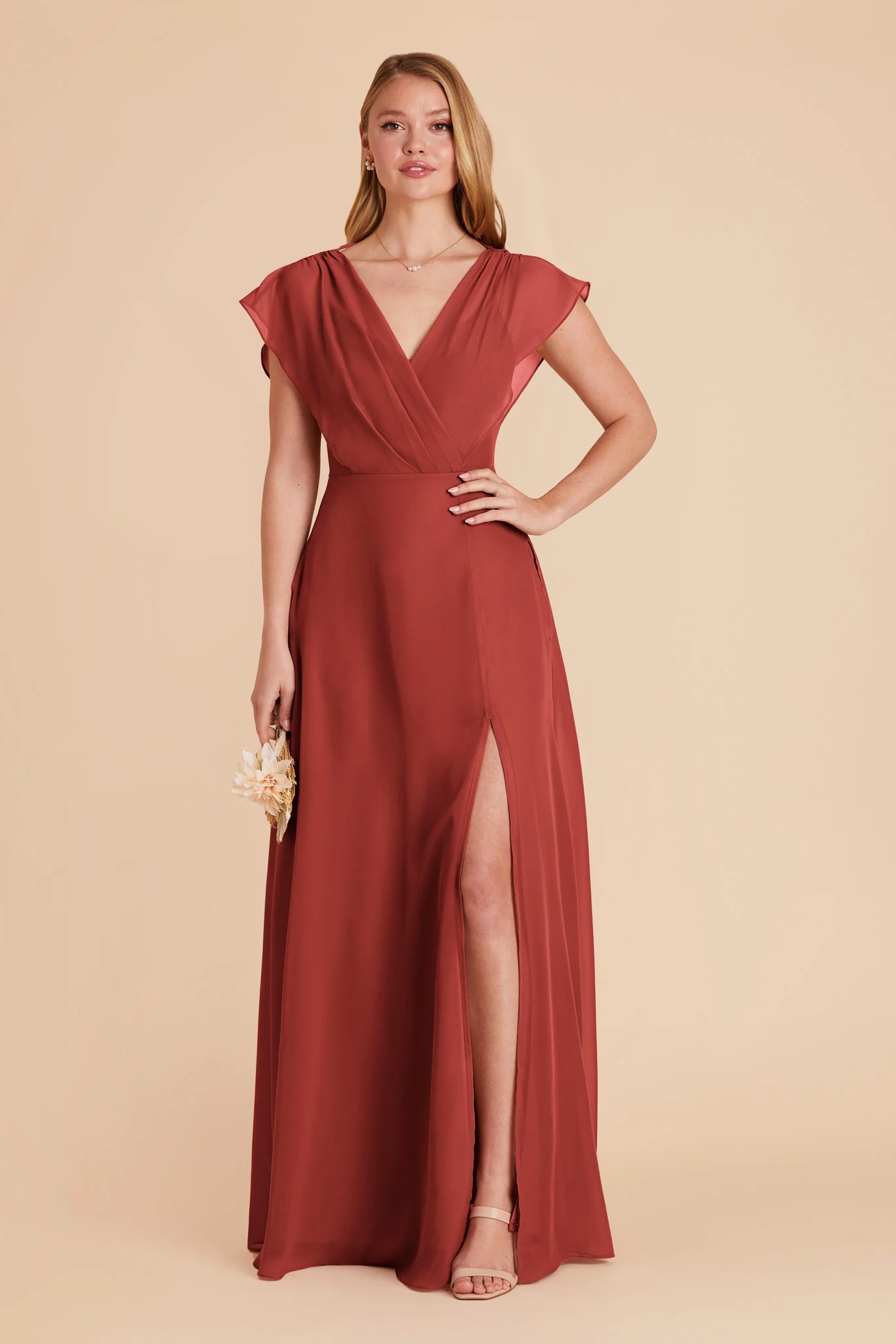 Violet Chiffon Dress - Spice - Image 6