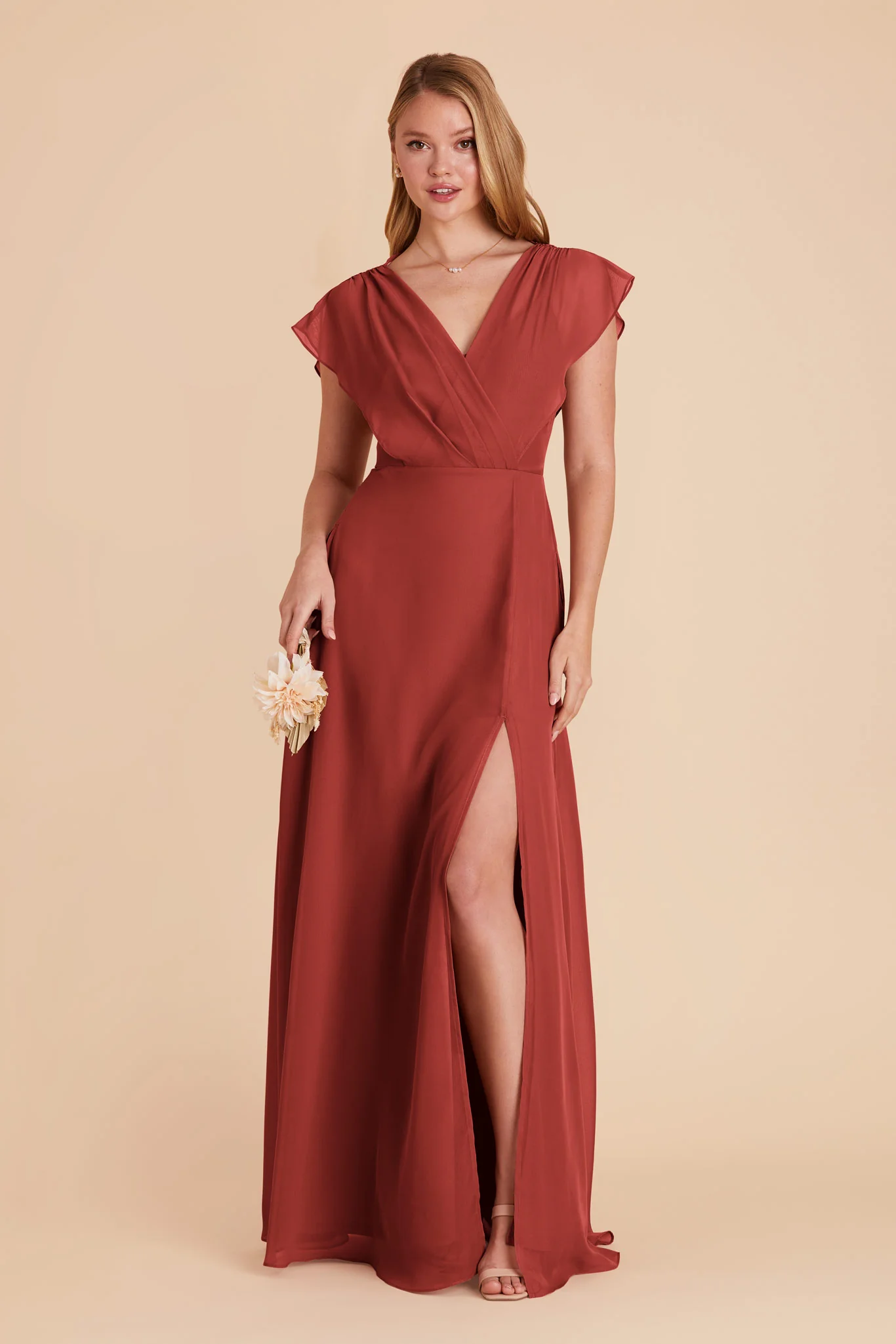 Violet Chiffon Dress - Spice - Image 7