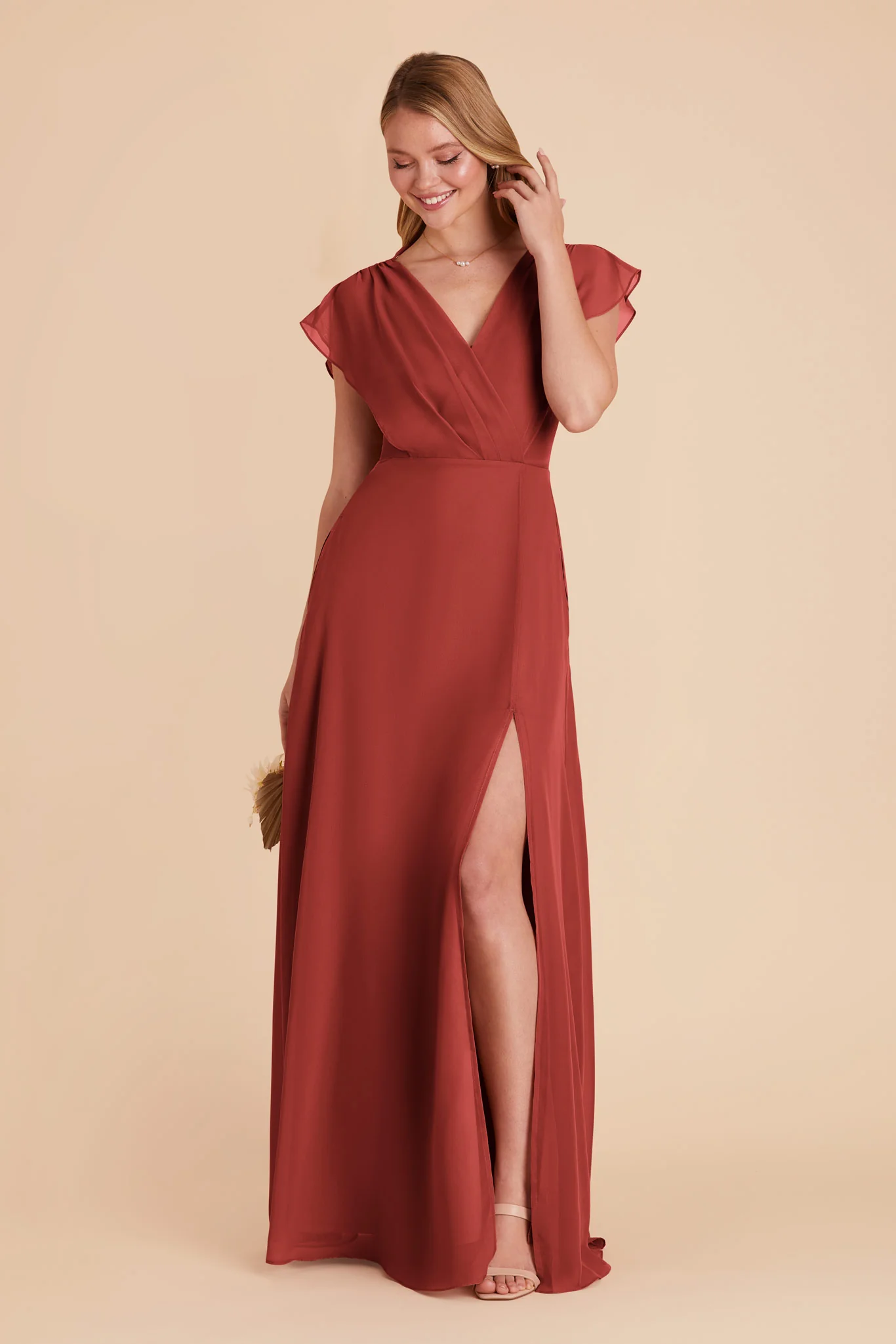 Violet Chiffon Dress - Spice - Image 9