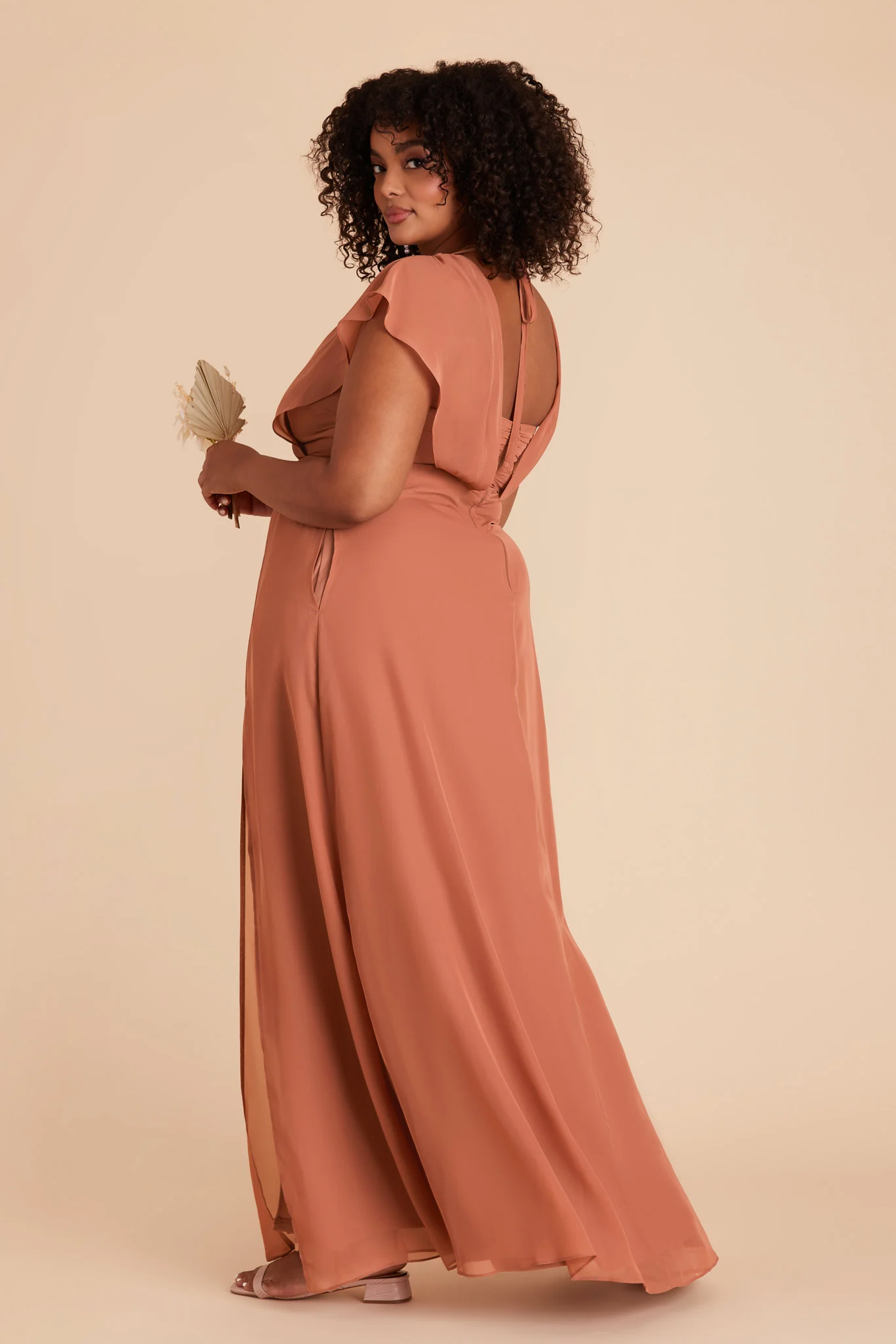 Violet Chiffon Dress - Terracotta - Image 16