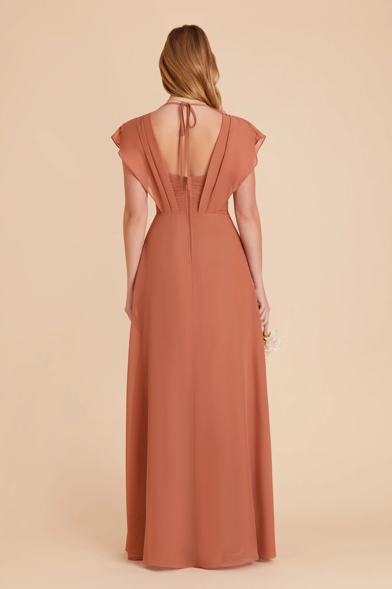 Violet Chiffon Dress - Terracotta - Image 17