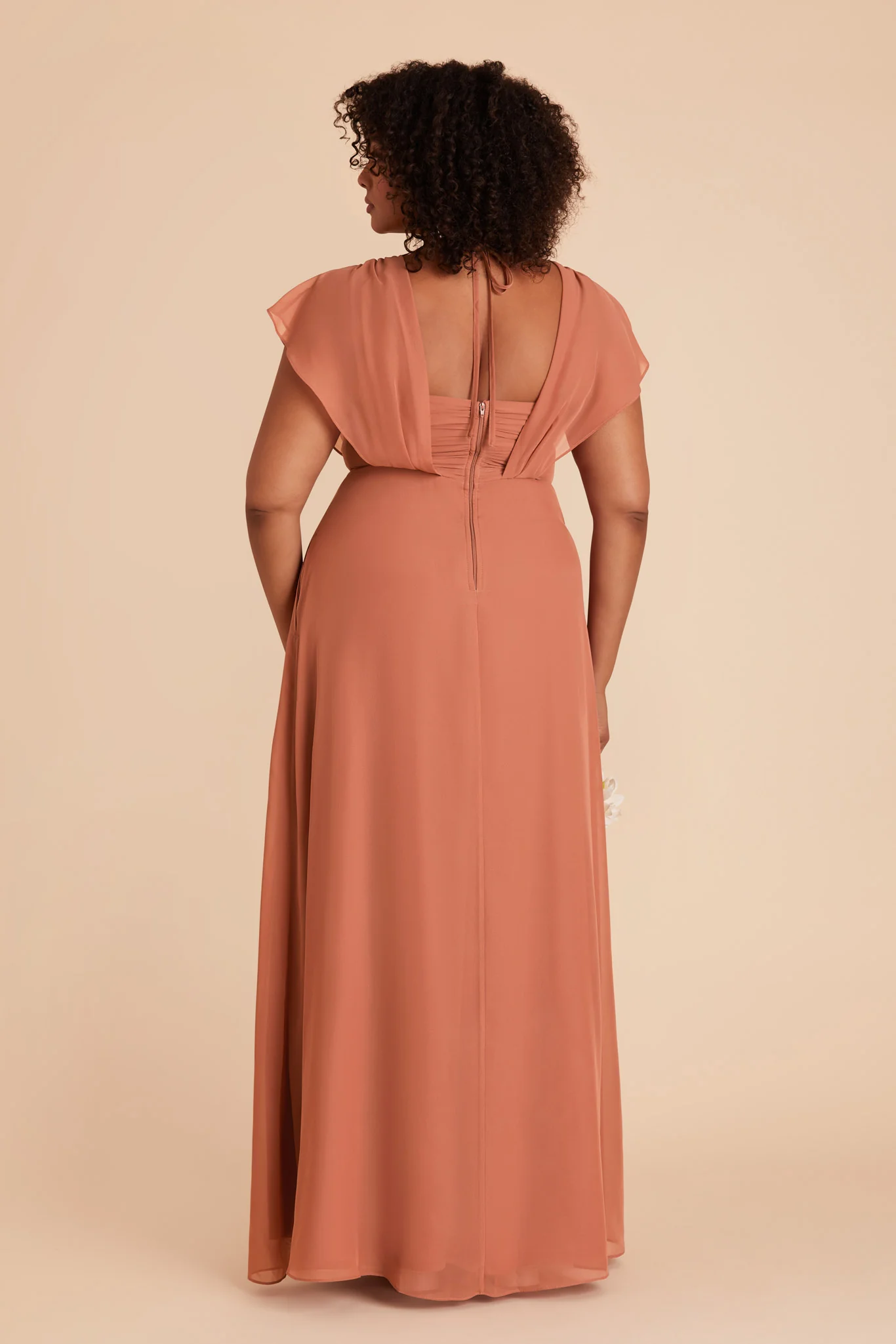 Violet Chiffon Dress - Terracotta - Image 18