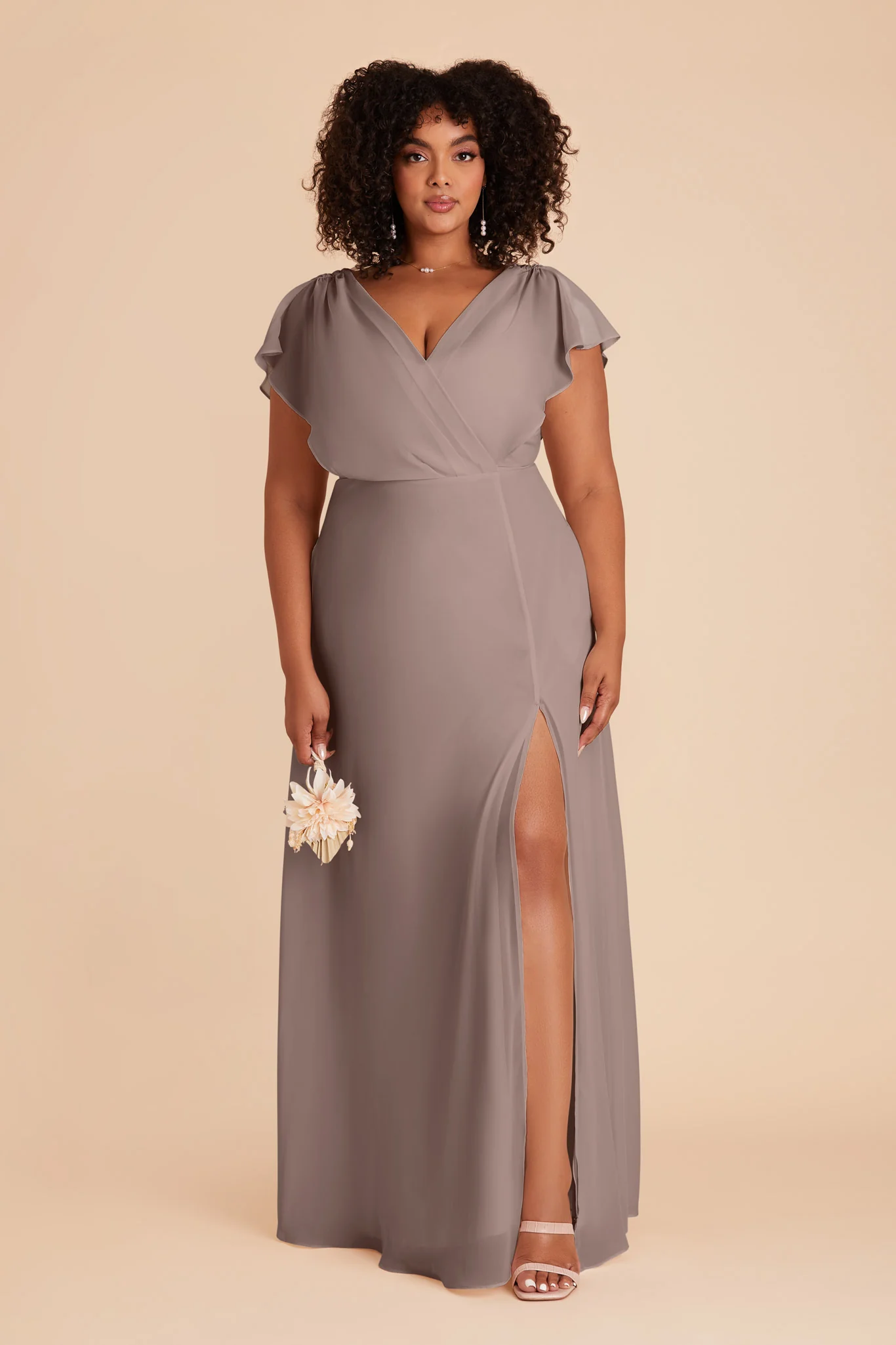 Violet Chiffon Dress - Toffee - Image 2