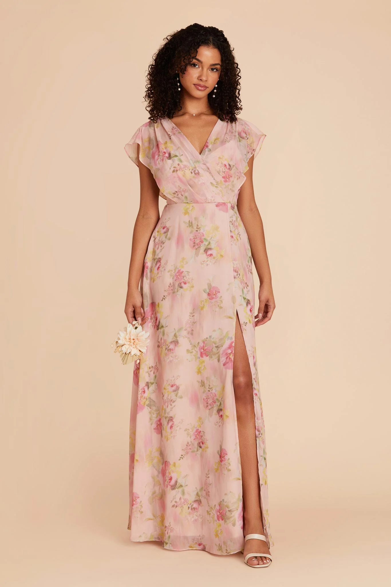 Violet Chiffon Dress - Vintage Pink Floral