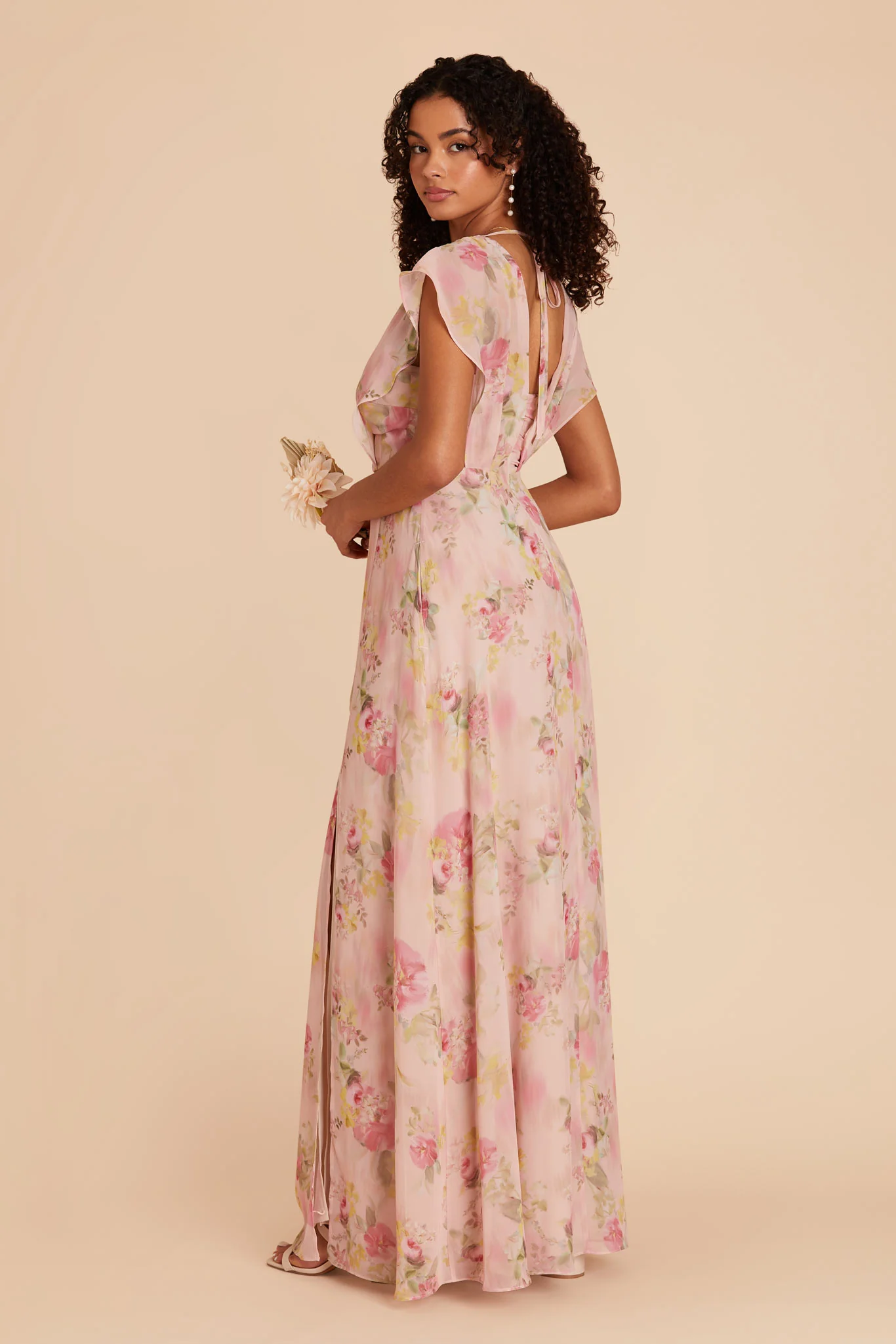 Violet Chiffon Dress - Vintage Pink Floral - Image 10