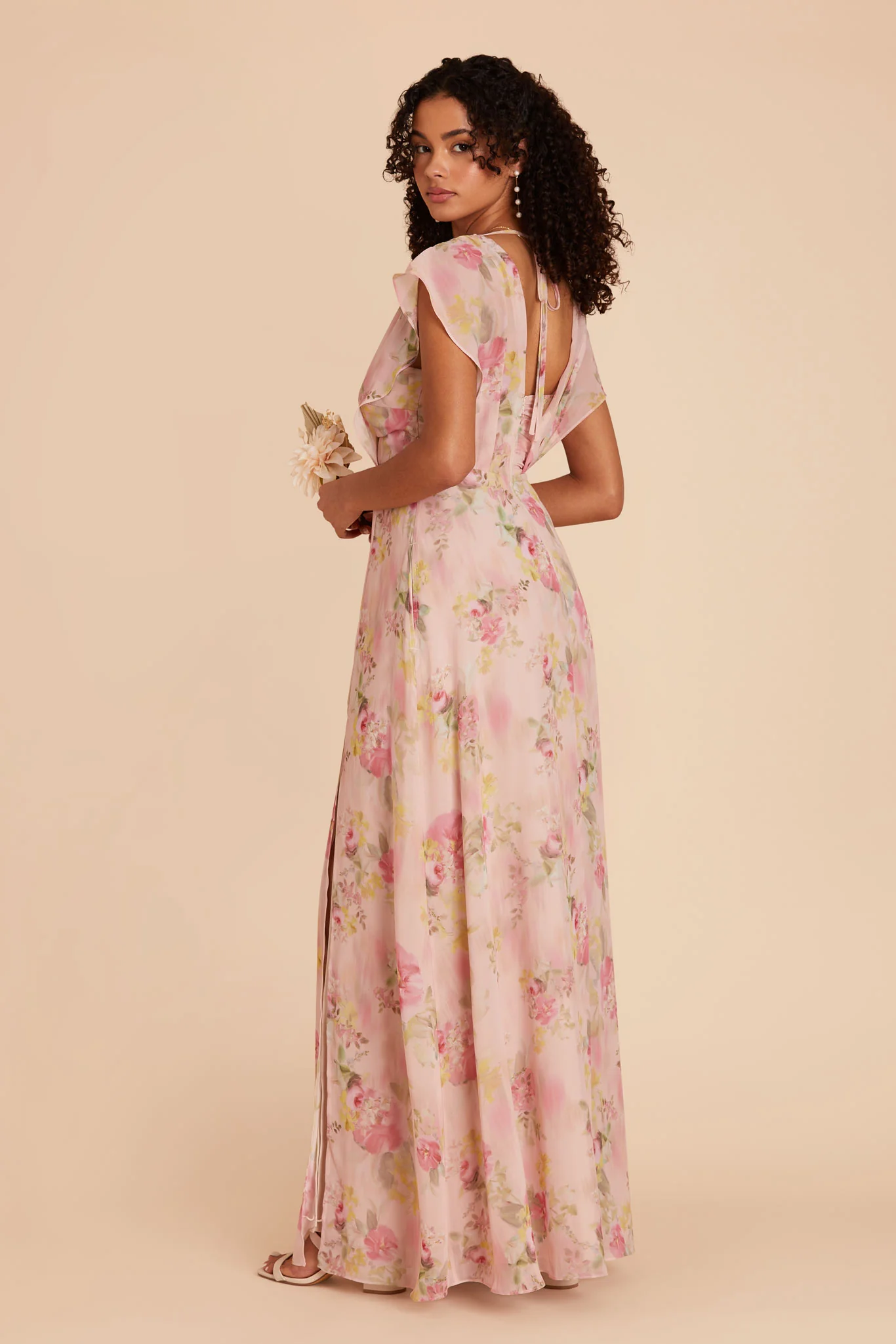 Violet Chiffon Dress - Vintage Pink Floral - Image 11