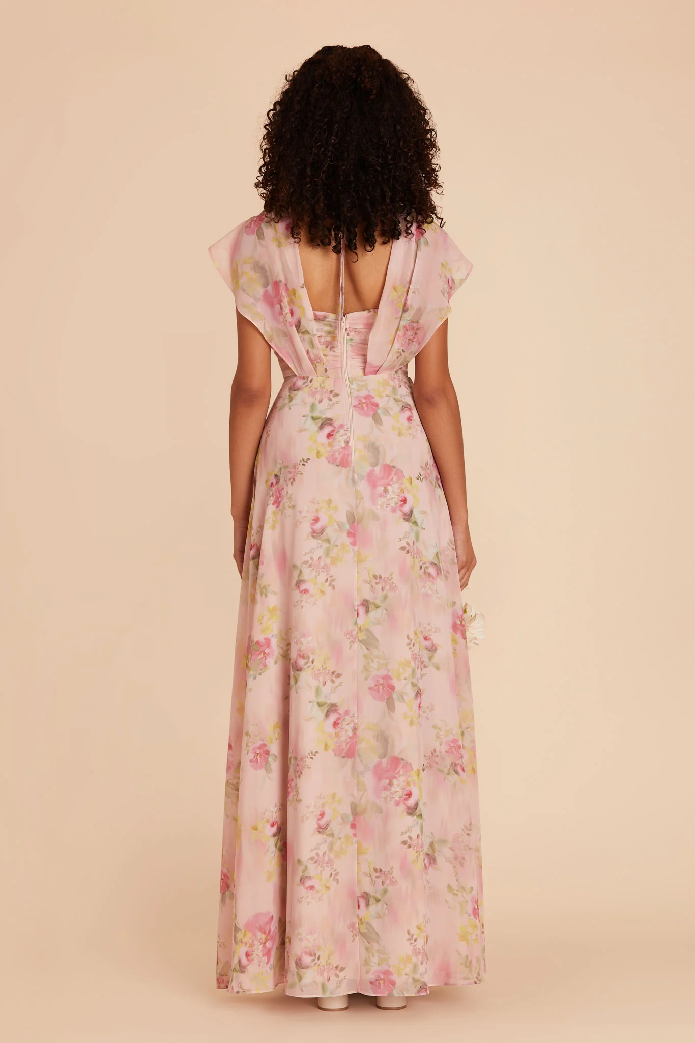 Violet Chiffon Dress - Vintage Pink Floral - Image 12