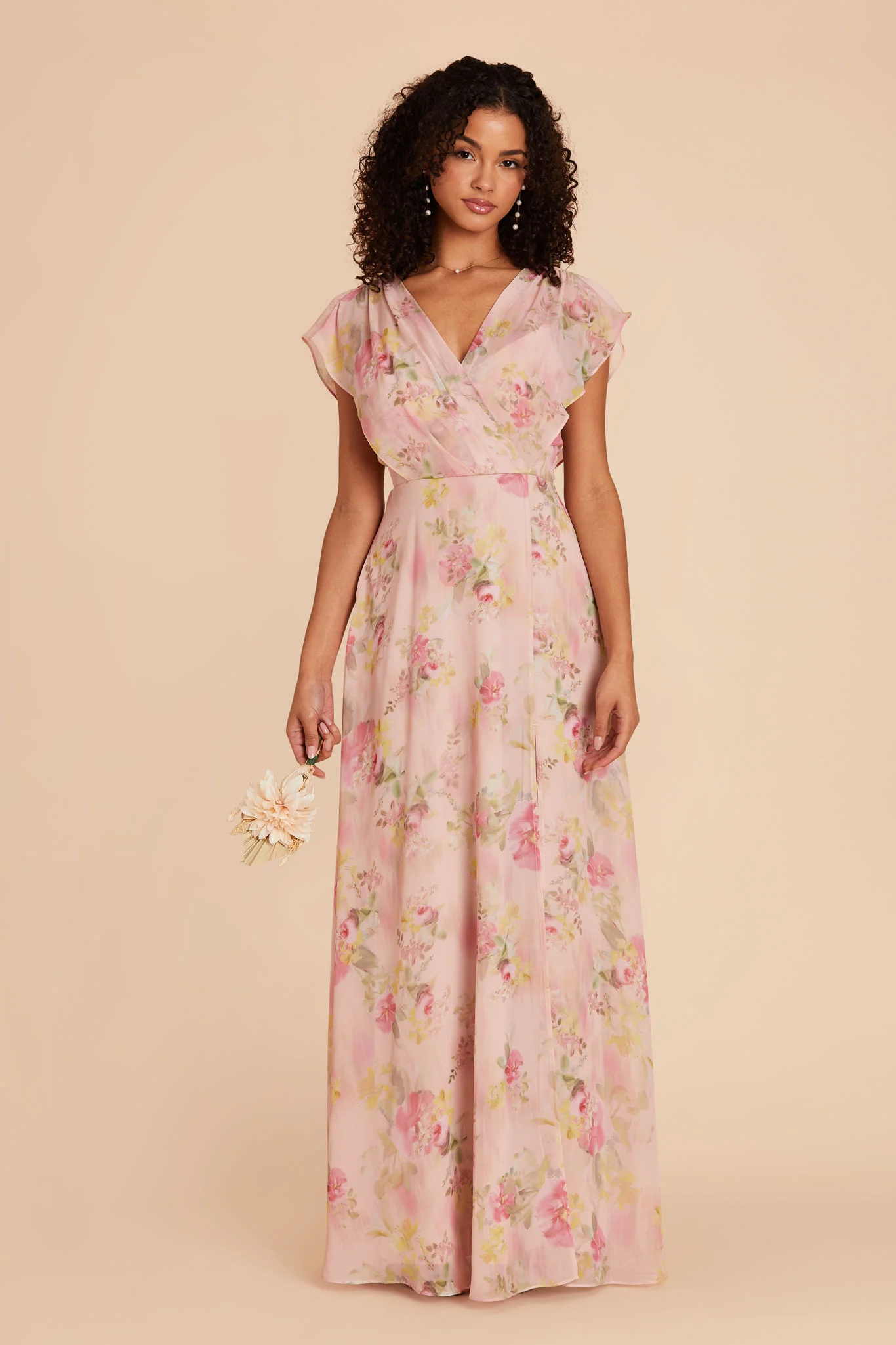 Violet Chiffon Dress - Vintage Pink Floral - Image 3