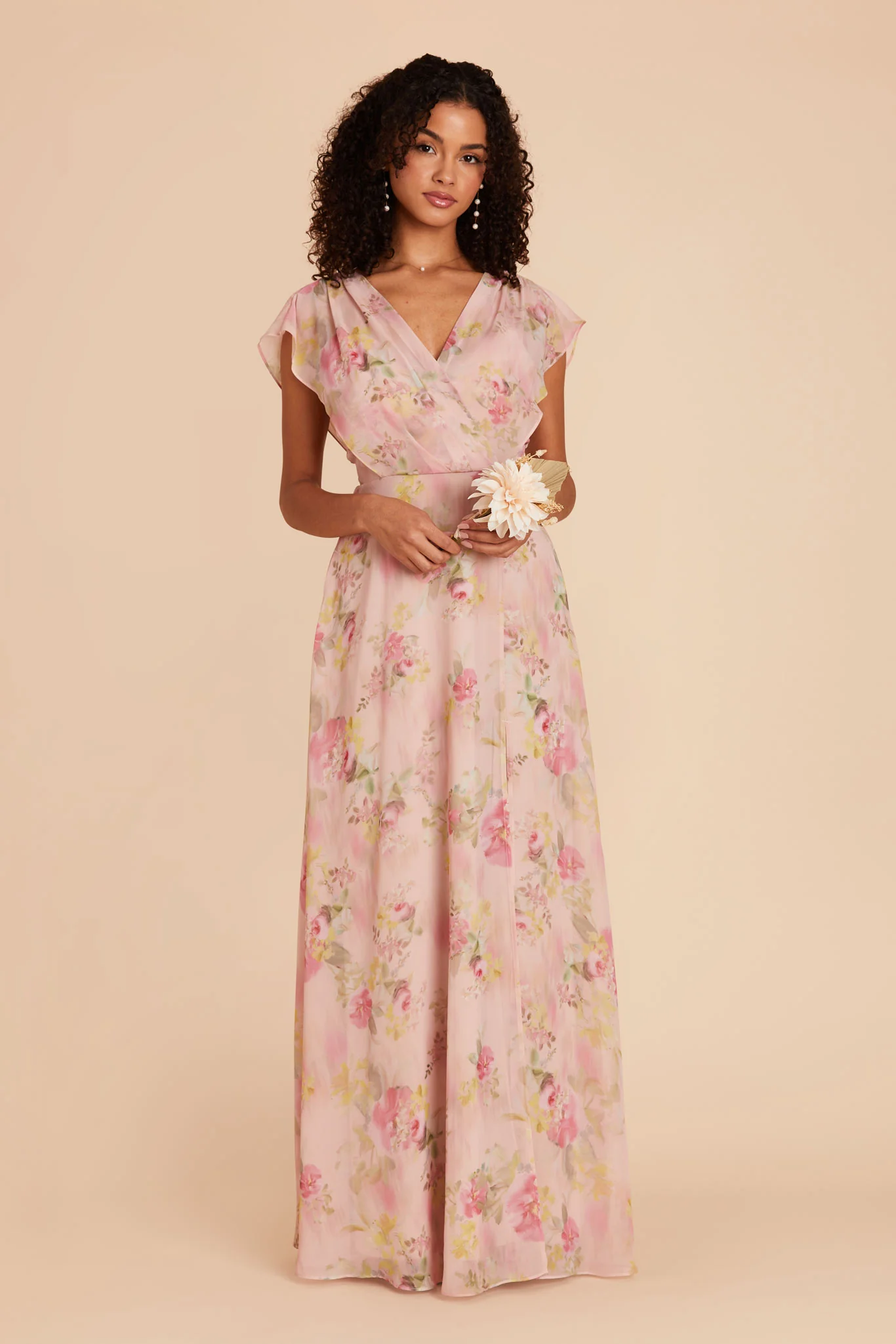 Violet Chiffon Dress - Vintage Pink Floral - Image 4