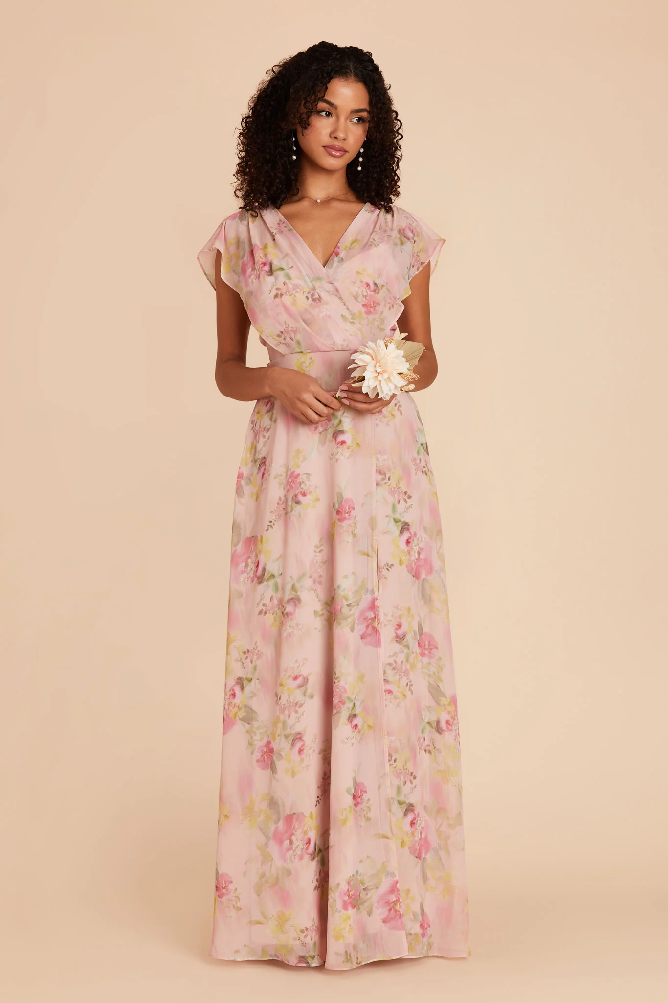 Violet Chiffon Dress - Vintage Pink Floral - Image 5