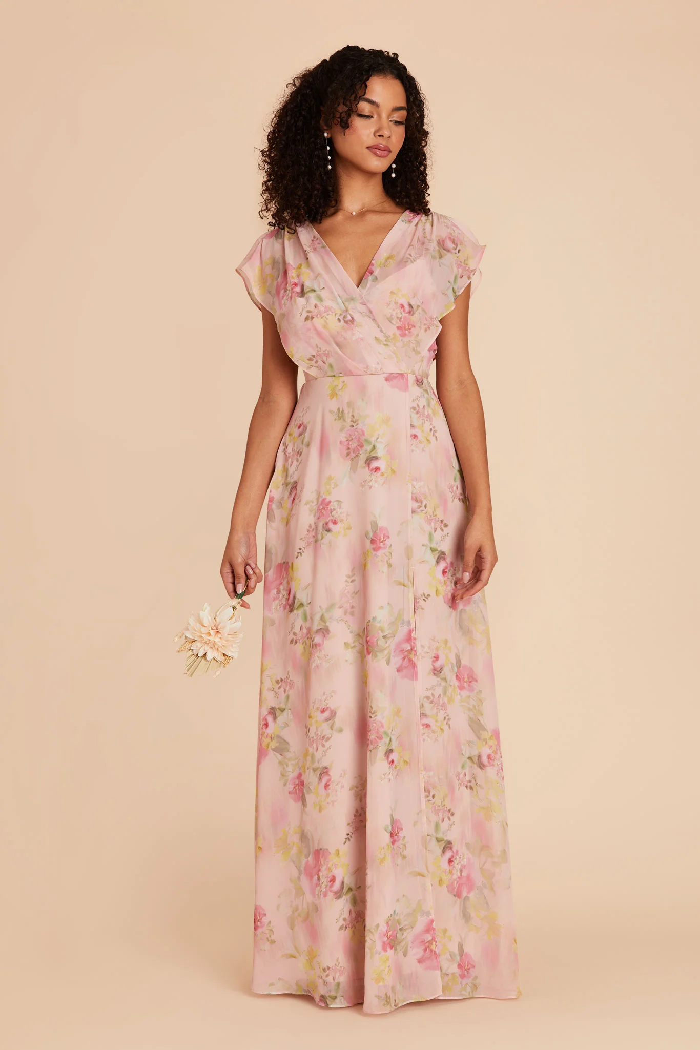 Violet Chiffon Dress - Vintage Pink Floral - Image 6