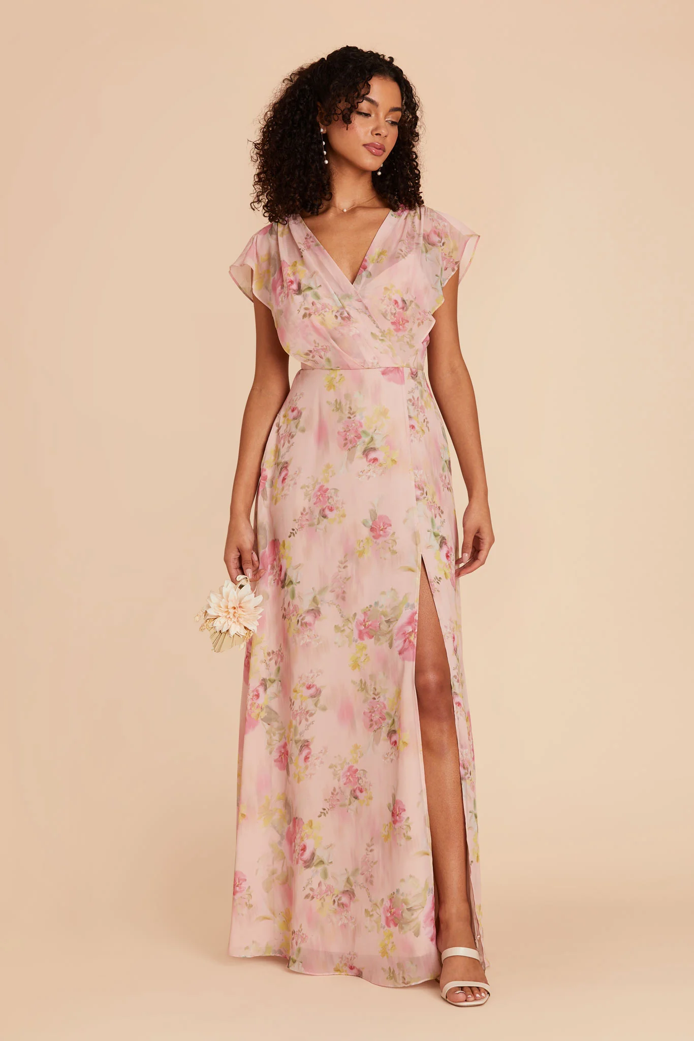 Violet Chiffon Dress - Vintage Pink Floral - Image 7