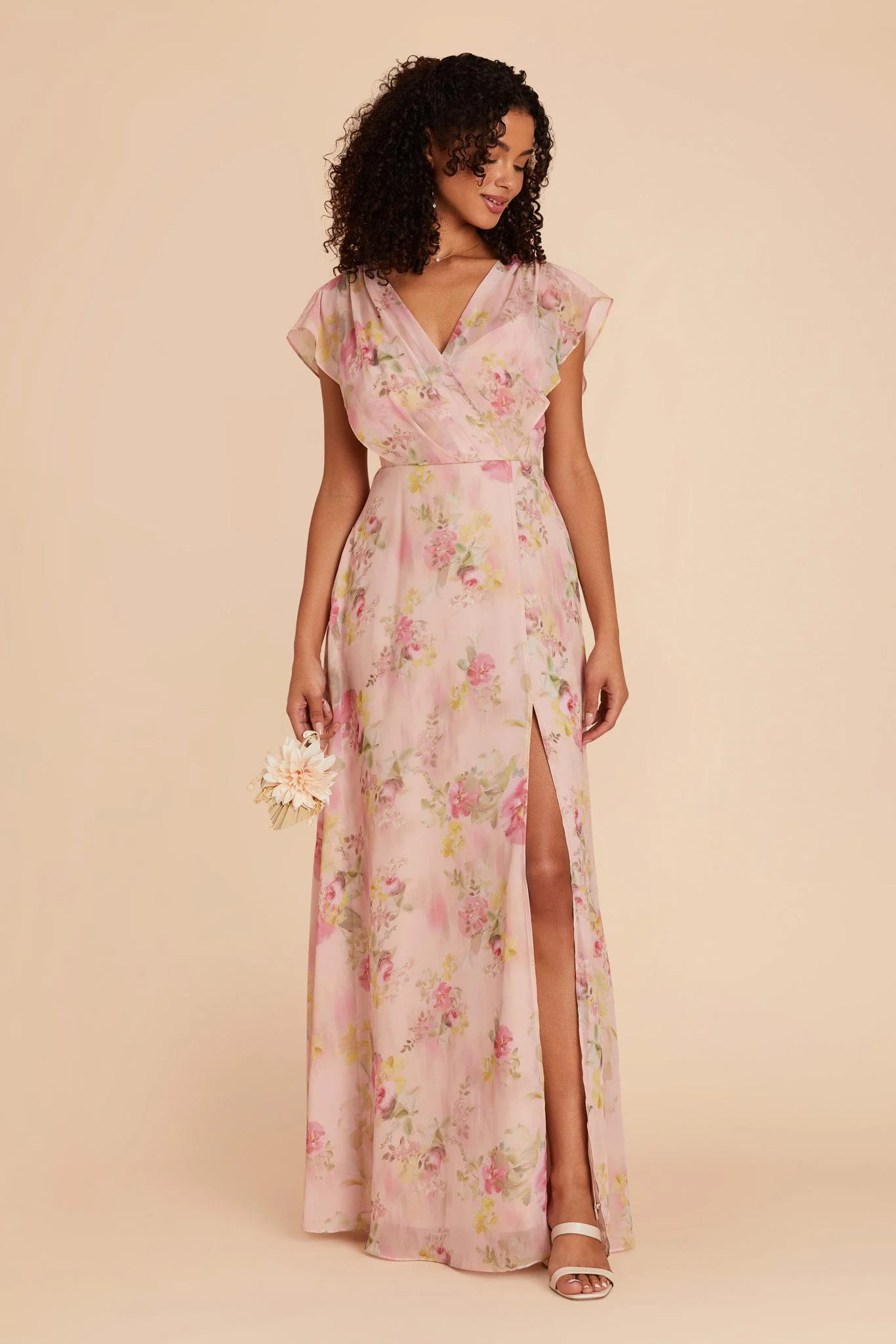 Violet Chiffon Dress - Vintage Pink Floral - Image 8
