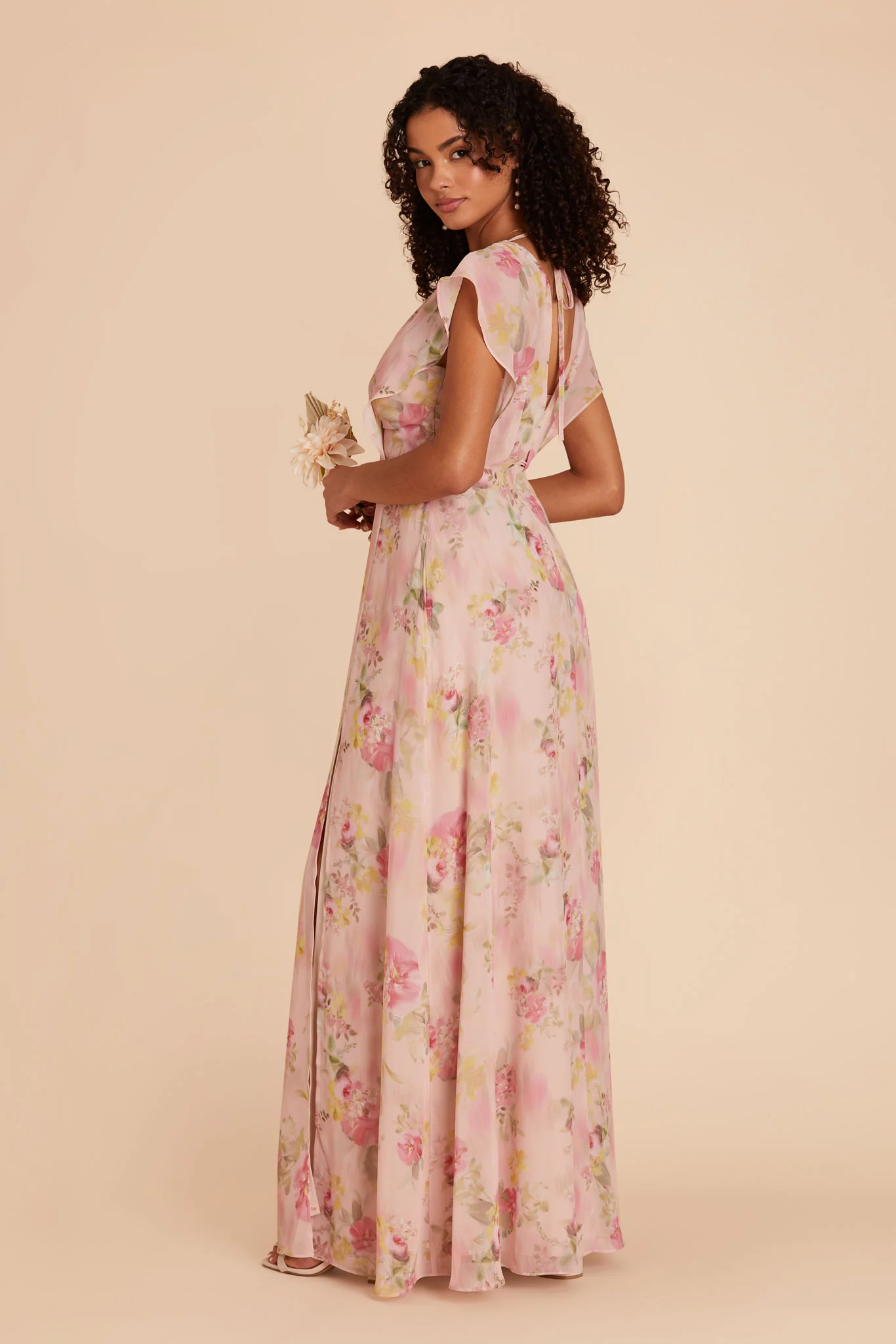 Violet Chiffon Dress - Vintage Pink Floral - Image 9