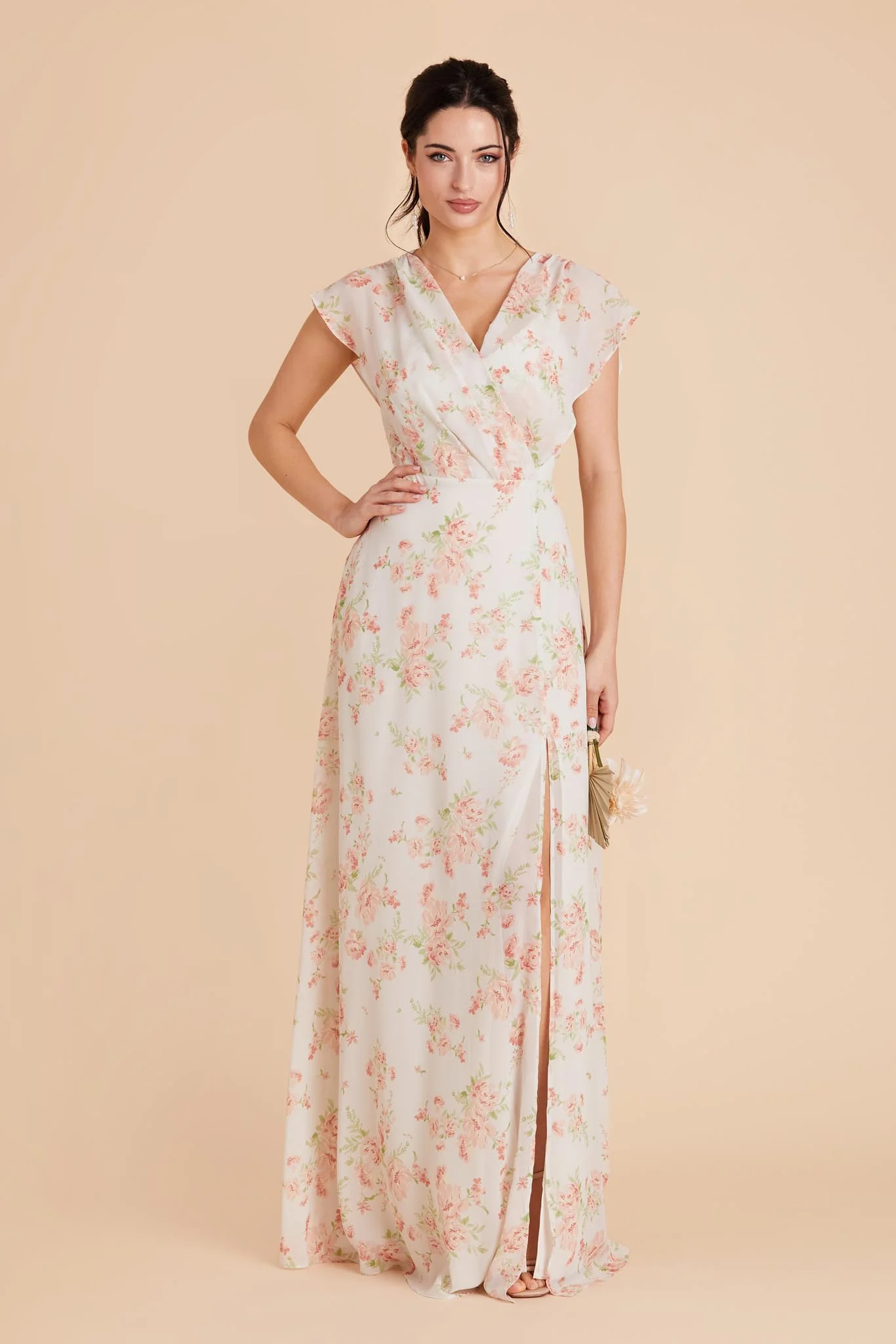 Violet Chiffon Dress - Whimsical Blooms