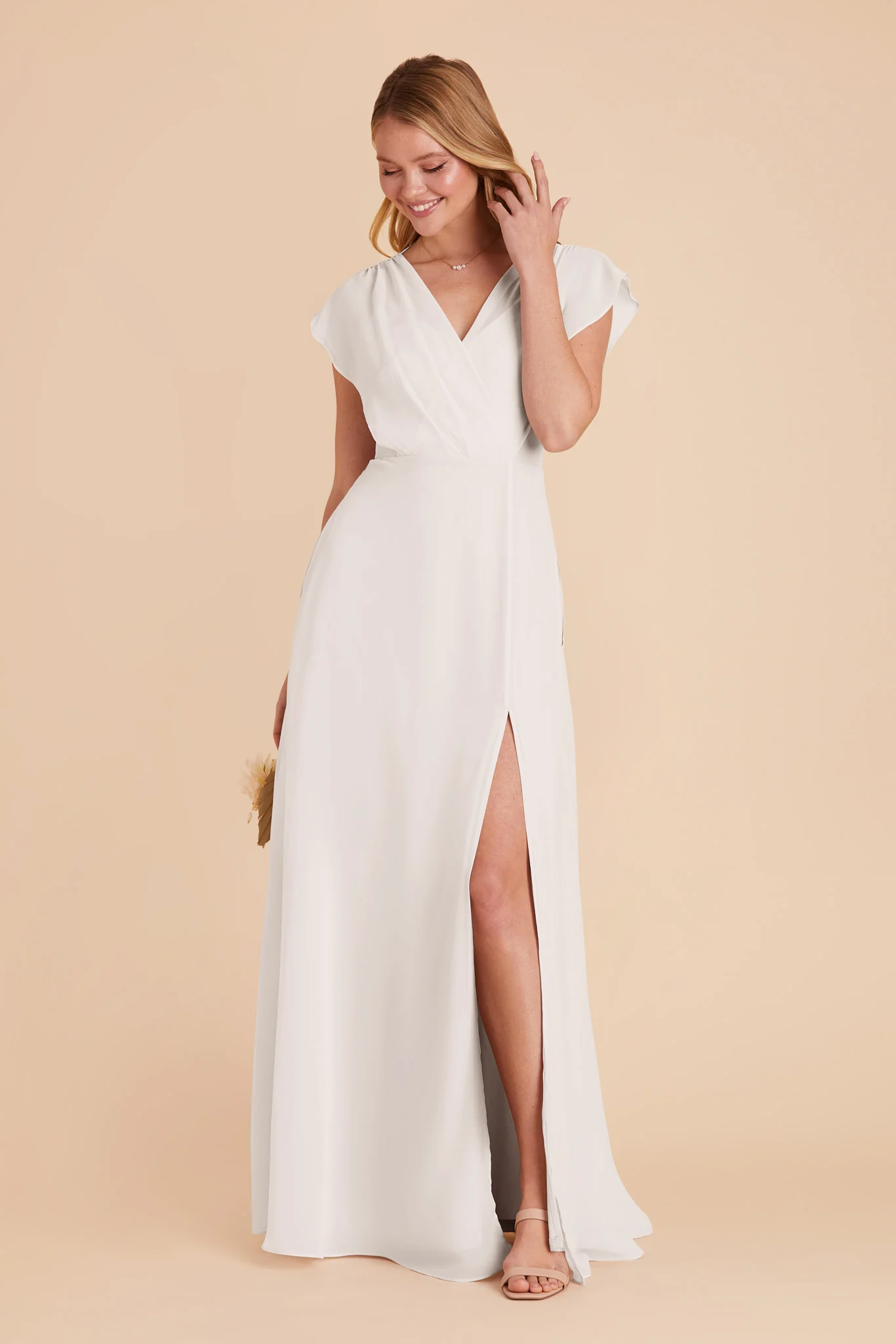 Violet Chiffon Dress - White