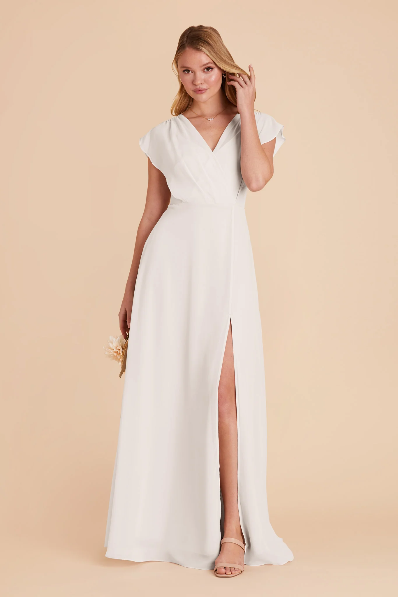 Violet Chiffon Dress - White - Image 4