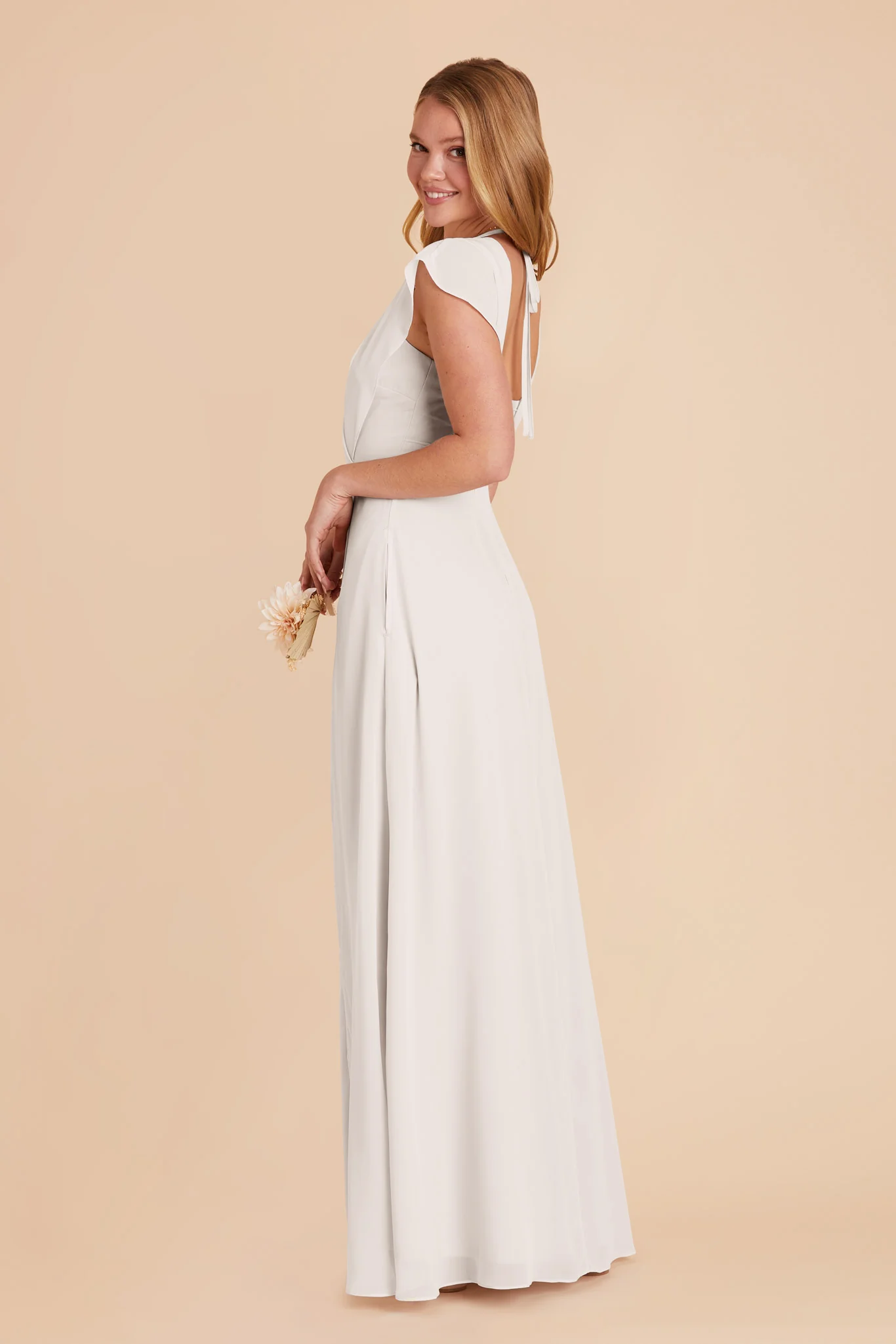 Violet Chiffon Dress - White - Image 5