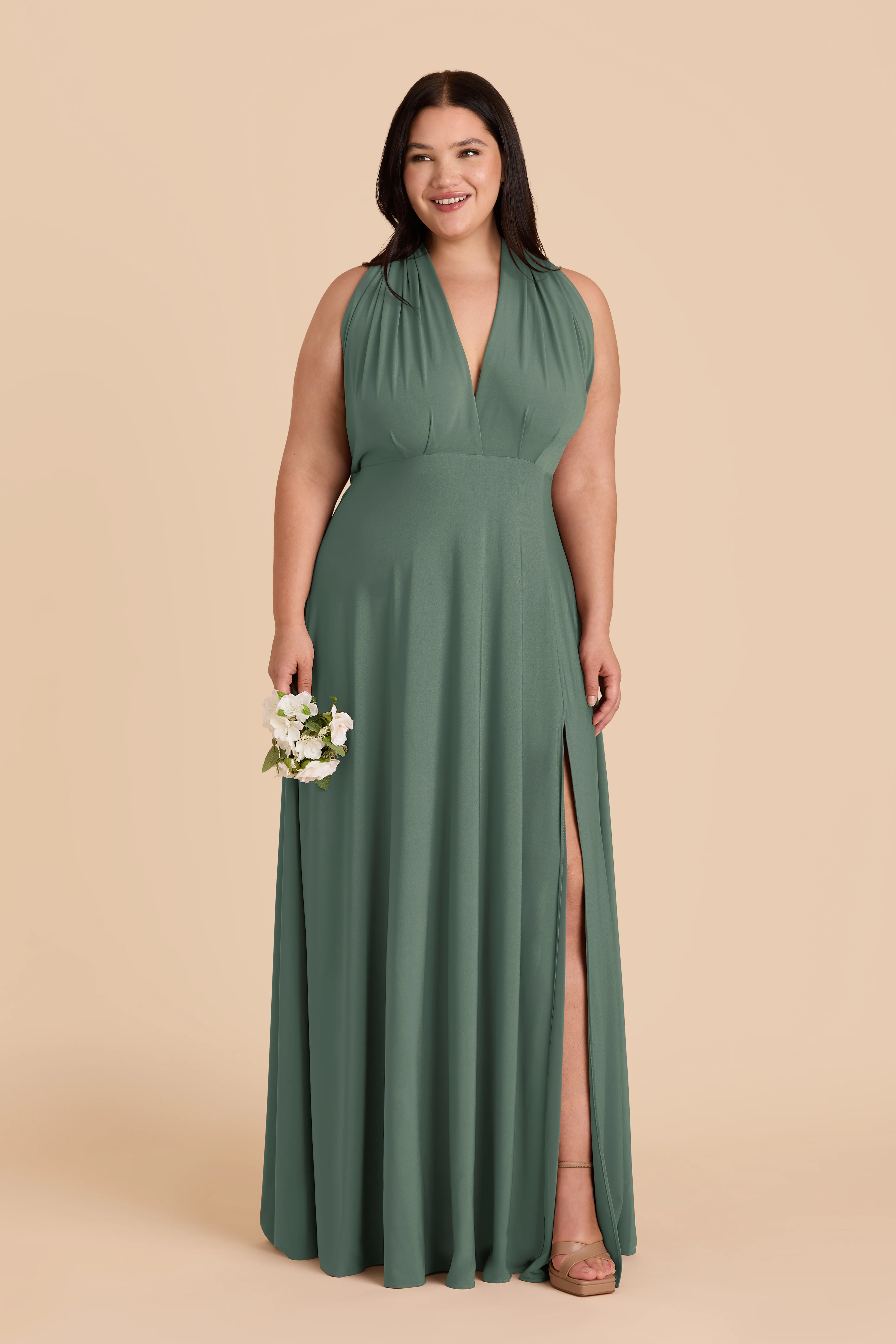 Willow Luxe Stretch Knit Dress - Eucalyptus - Image 2