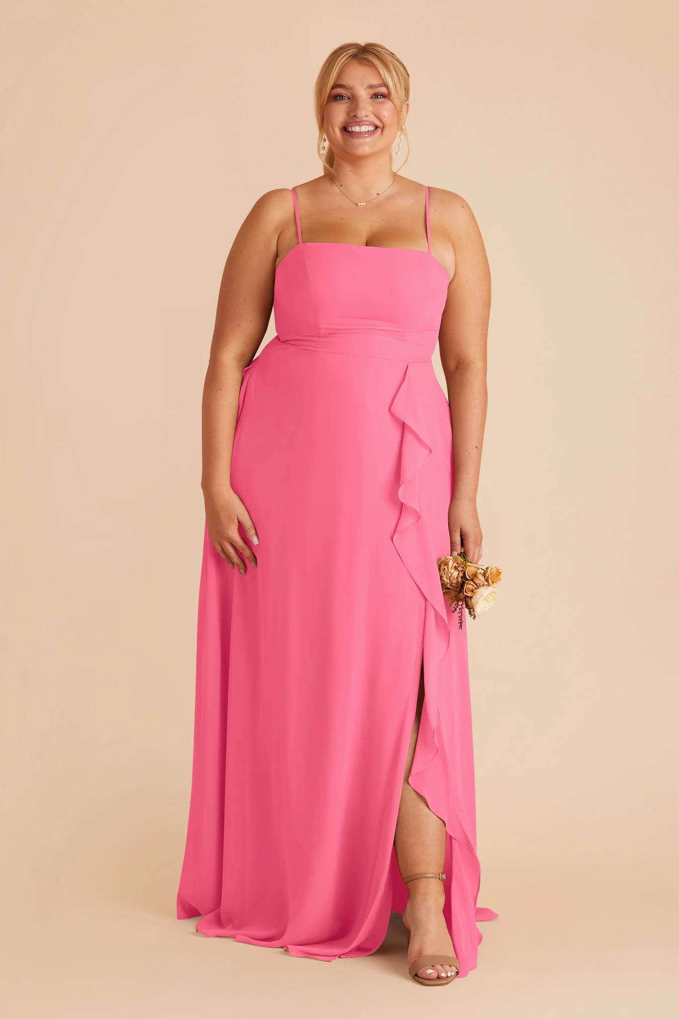 Winnie Chiffon Dress - Bon Bon Pink - Image 2